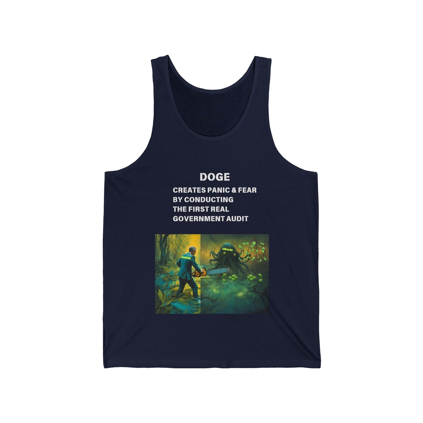 DOGE Panic in DC Bella Canvas Tank | Funny Graphic Tank Top, Summer Fashion, Meme Apparel, Gift for Doge Fans, Casual Wear
