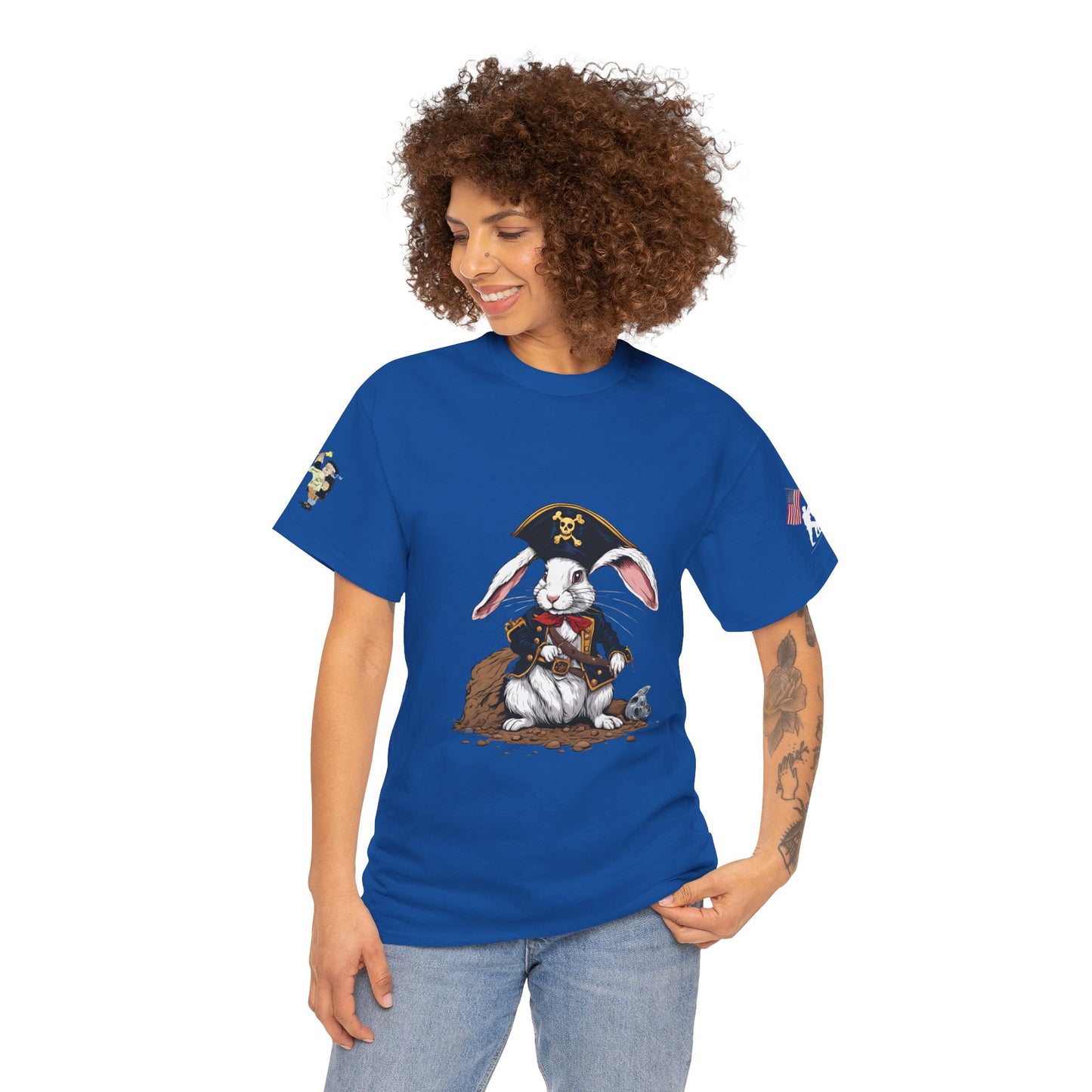 Pirate Bunny Unisex Heavy Cotton Tee - Adventure-Inspired Graphic T-Shirt