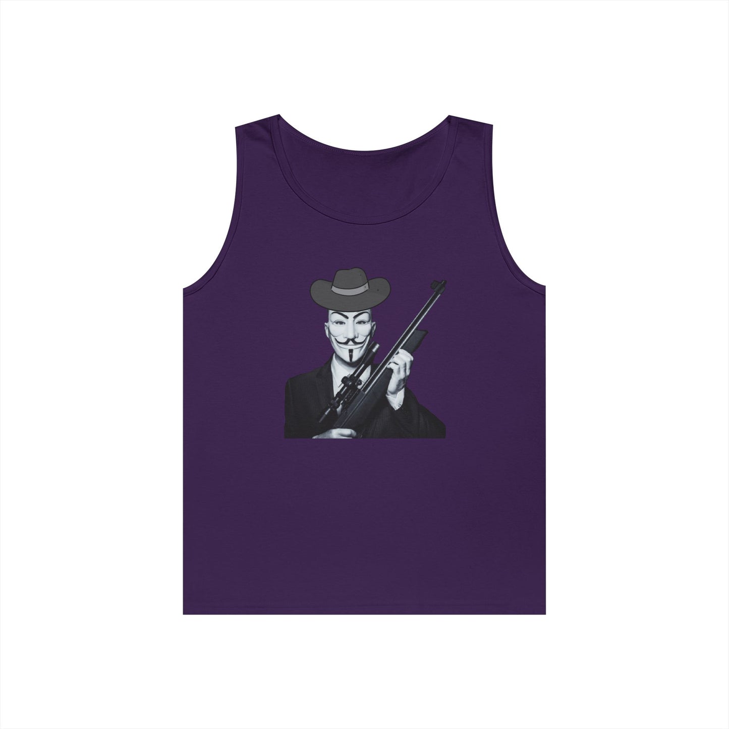 Guy Fawkes Tank Top for Activists – Unisex Heavy Cotton