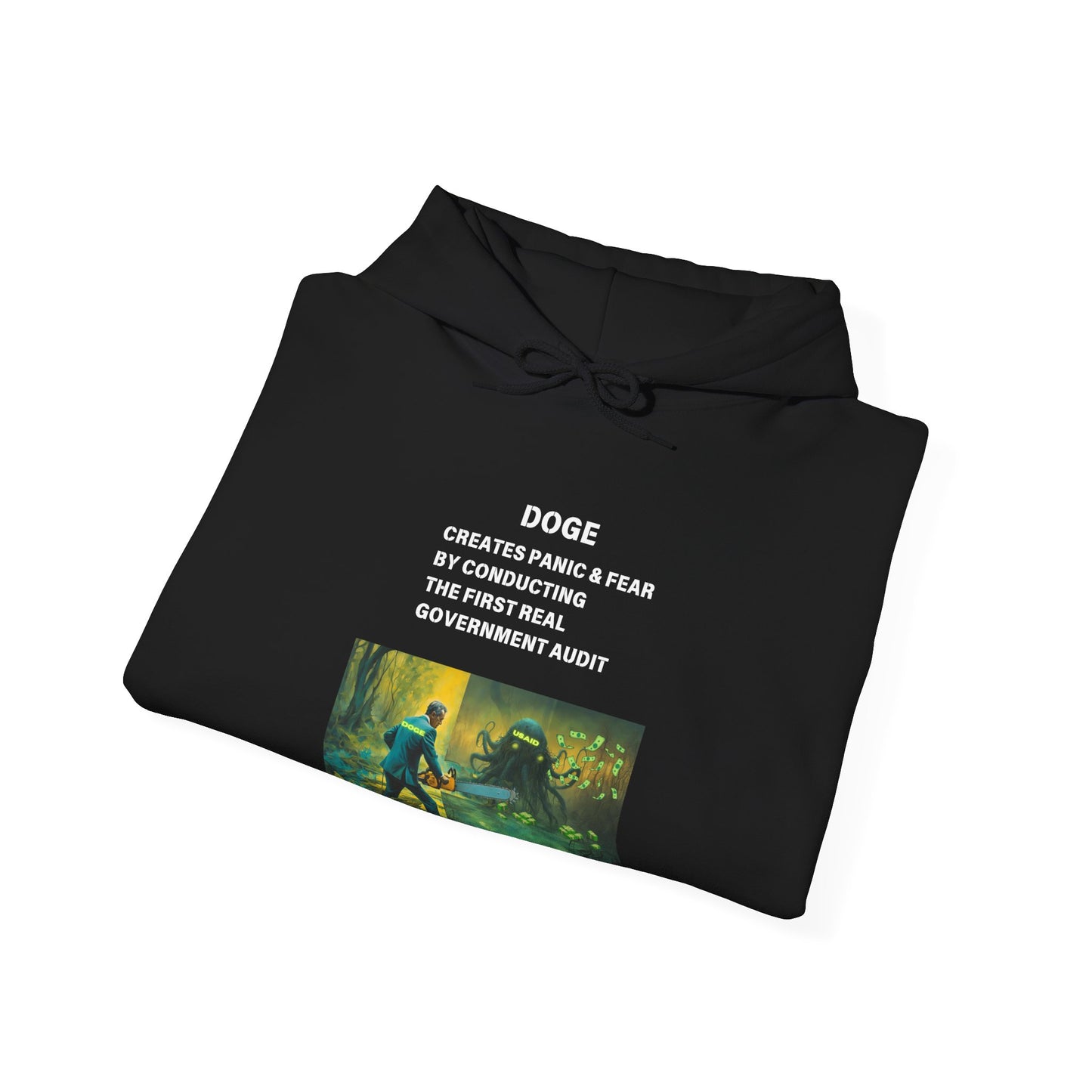 DOGE PANIC MONEY IN DC! Unisex Heavy Blend™ Hooded Sweatshirt