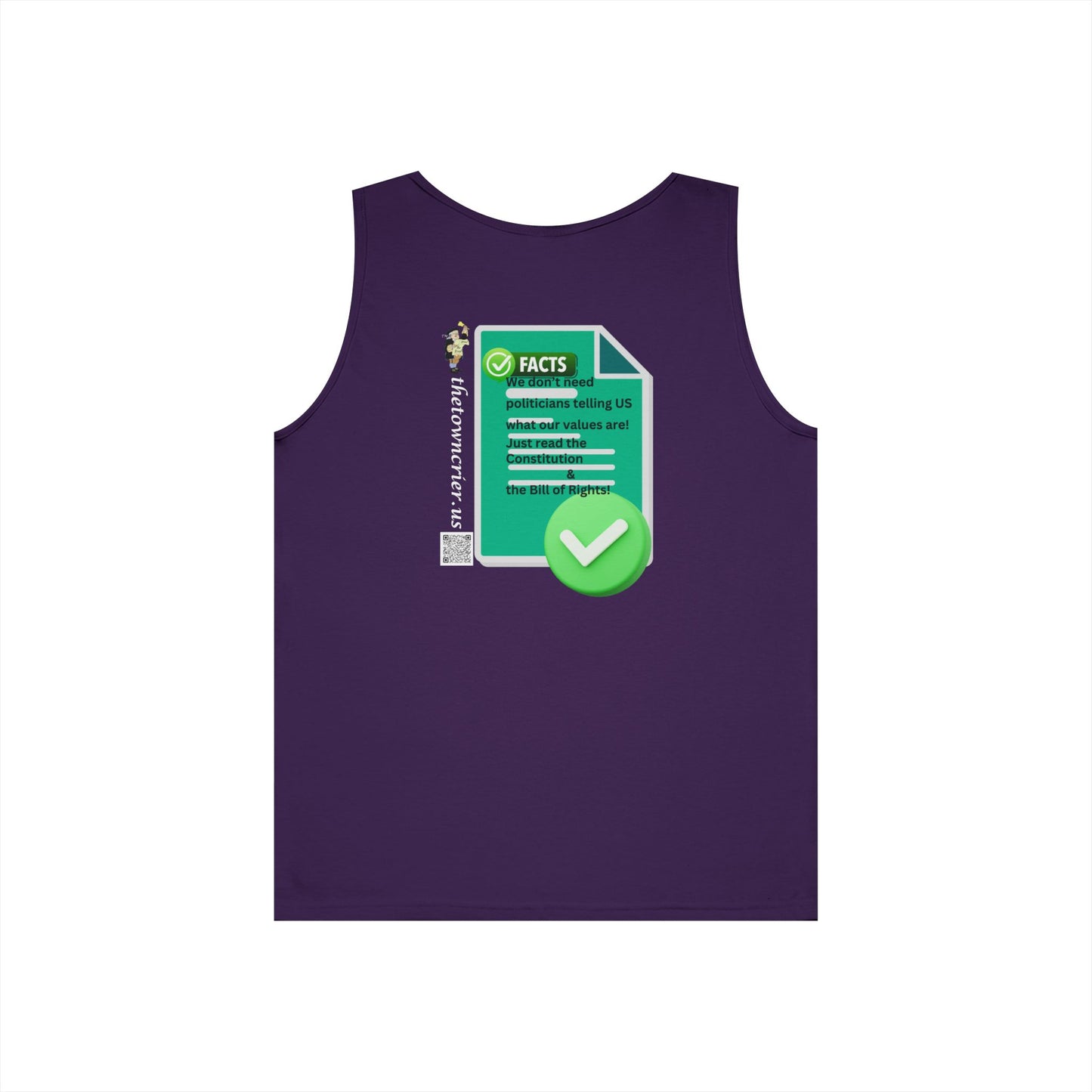 Fact Check This! Unisex Heavy Cotton Tank Top - Eco-Friendly Facts Design