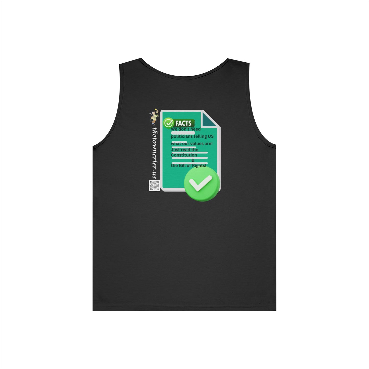 Fact Check This! Unisex Heavy Cotton Tank Top - Eco-Friendly Facts Design