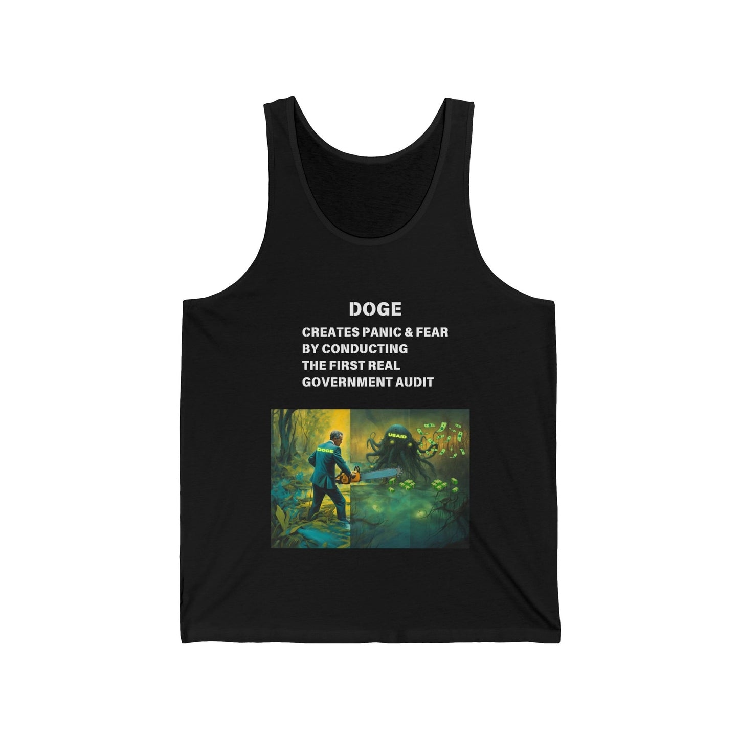 DOGE Panic in DC Bella Canvas Tank | Funny Graphic Tank Top, Summer Fashion, Meme Apparel, Gift for Doge Fans, Casual Wear