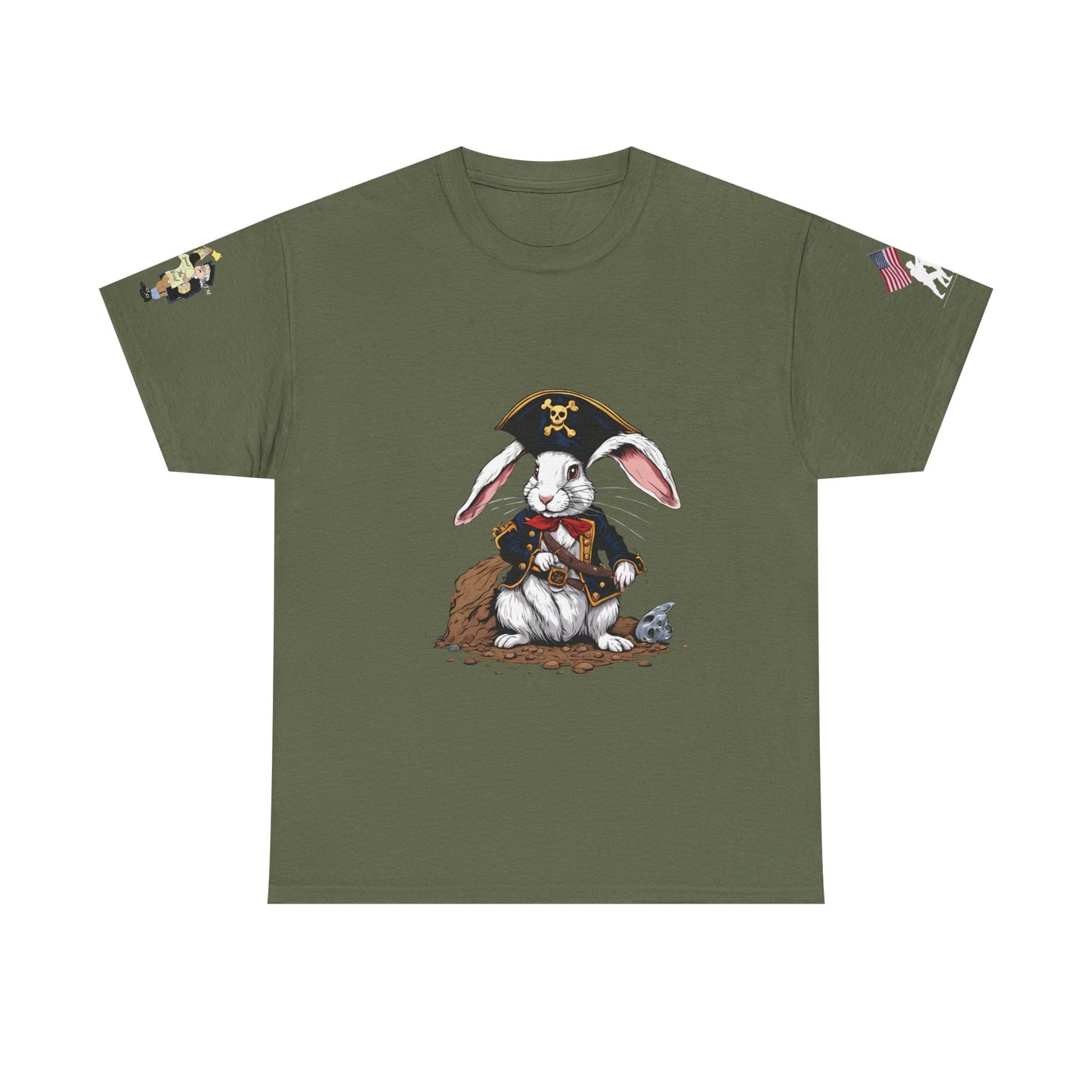 Pirate Bunny Unisex Heavy Cotton Tee - Adventure-Inspired Graphic T-Shirt