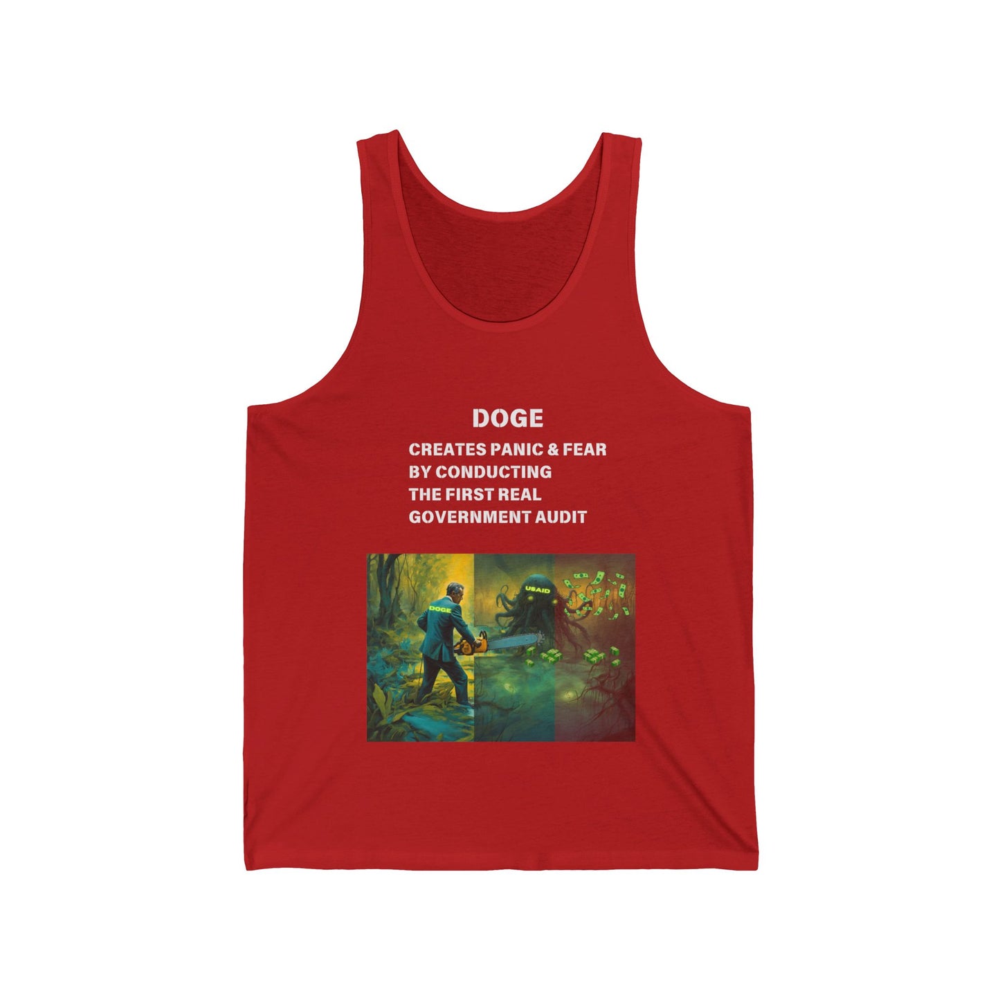 DOGE Panic in DC Bella Canvas Tank | Funny Graphic Tank Top, Summer Fashion, Meme Apparel, Gift for Doge Fans, Casual Wear