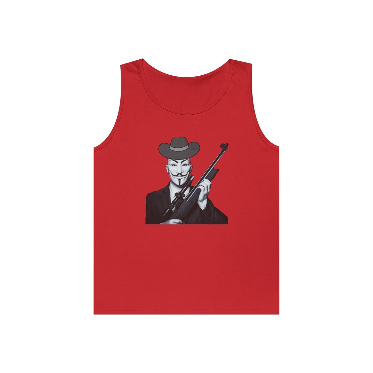 Guy Fawkes Tank Top for Activists – Unisex Heavy Cotton