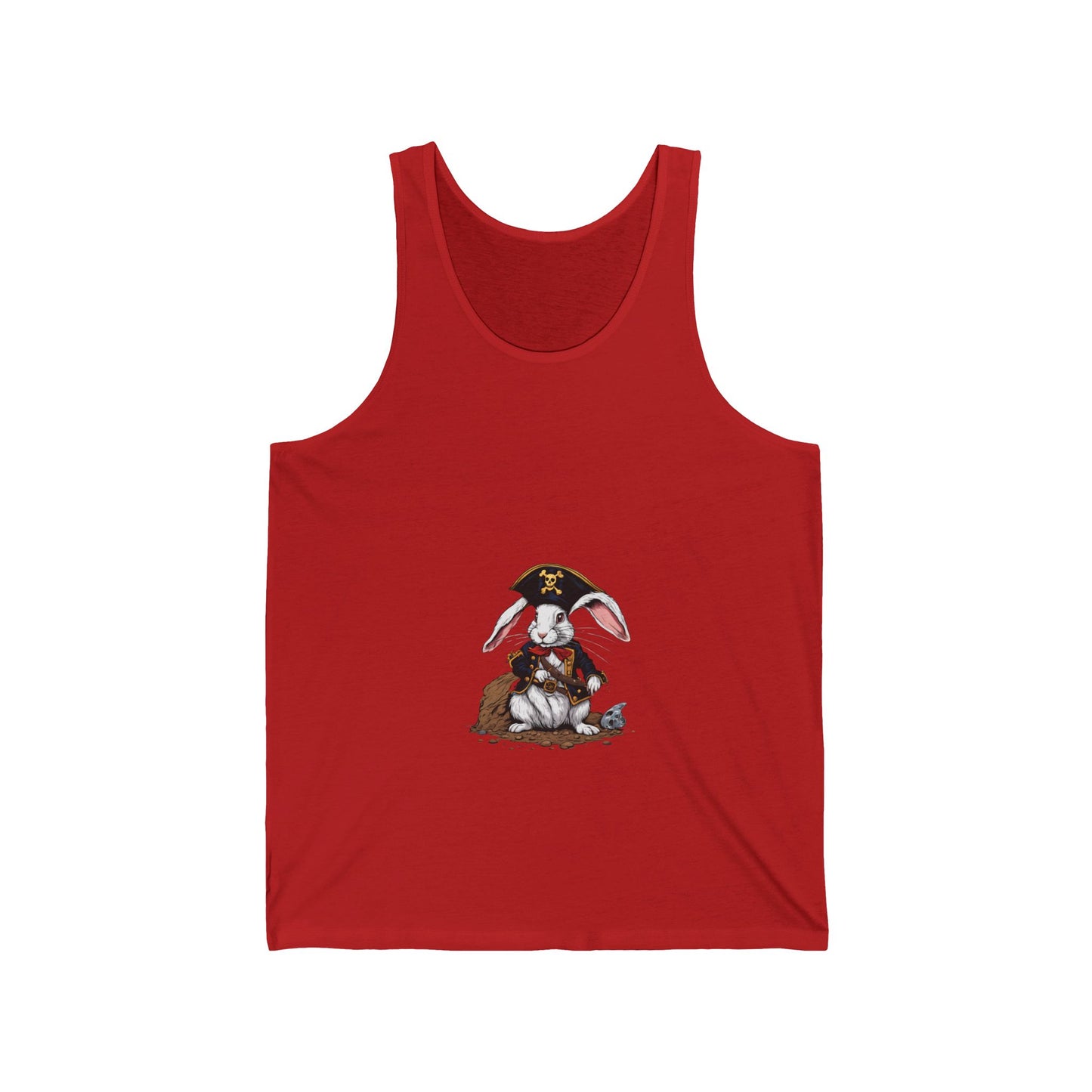 Pirate Bunny Bella Canva Tank, Cute Tank Top, Graphic Tee for Animal Lovers, Funny Gift for Easter, Summer Wardrobe Essential