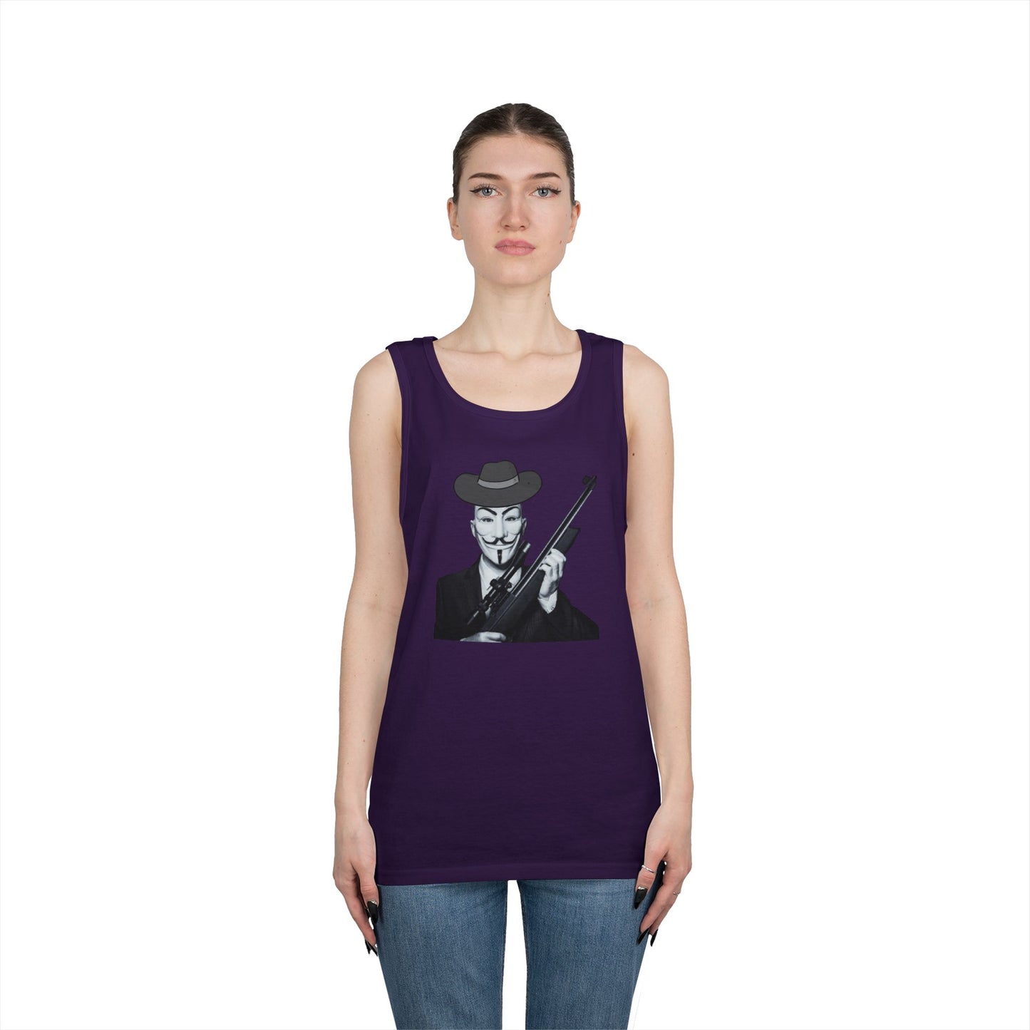 Guy Fawkes Tank Top for Activists – Unisex Heavy Cotton
