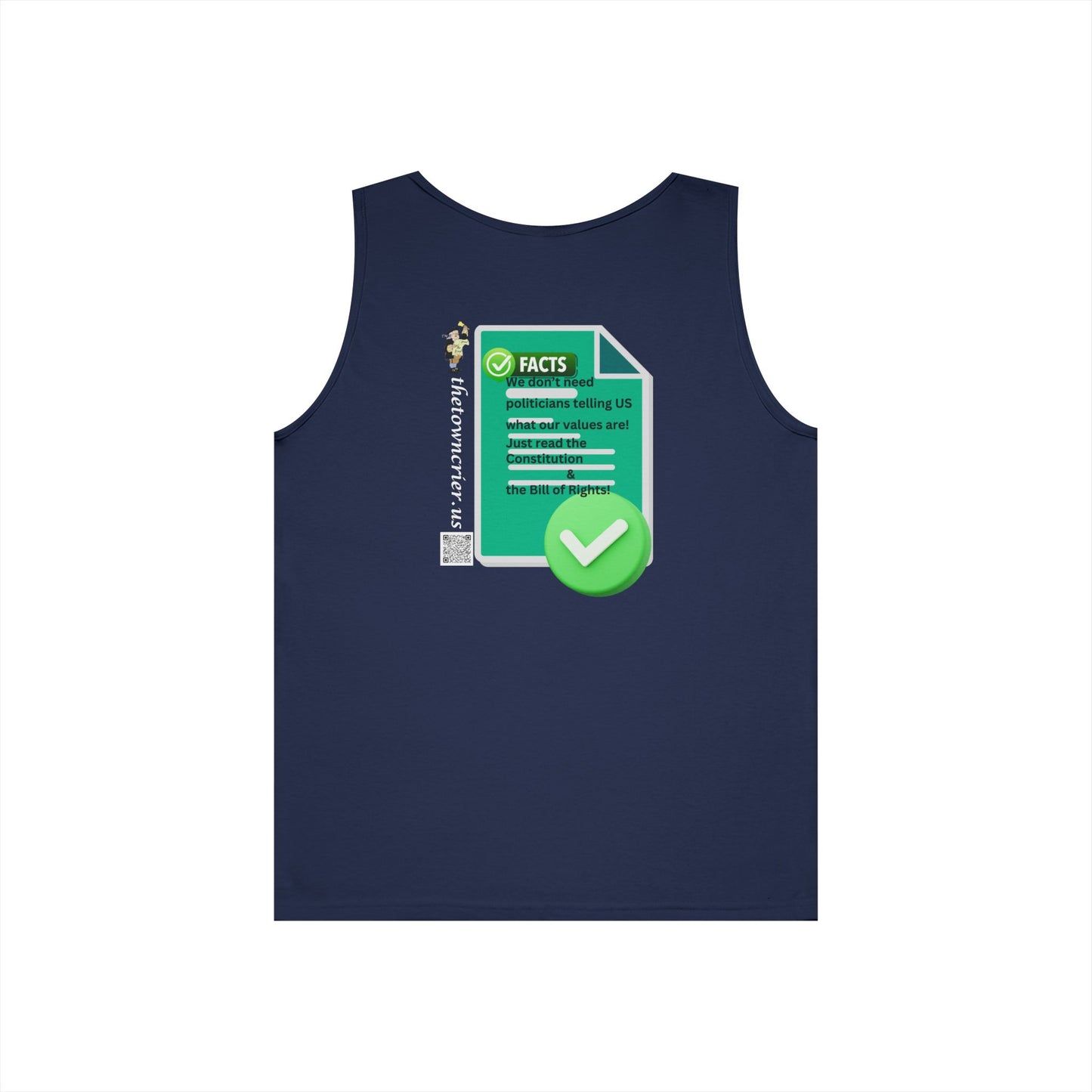 Fact Check This! Unisex Heavy Cotton Tank Top - Eco-Friendly Facts Design
