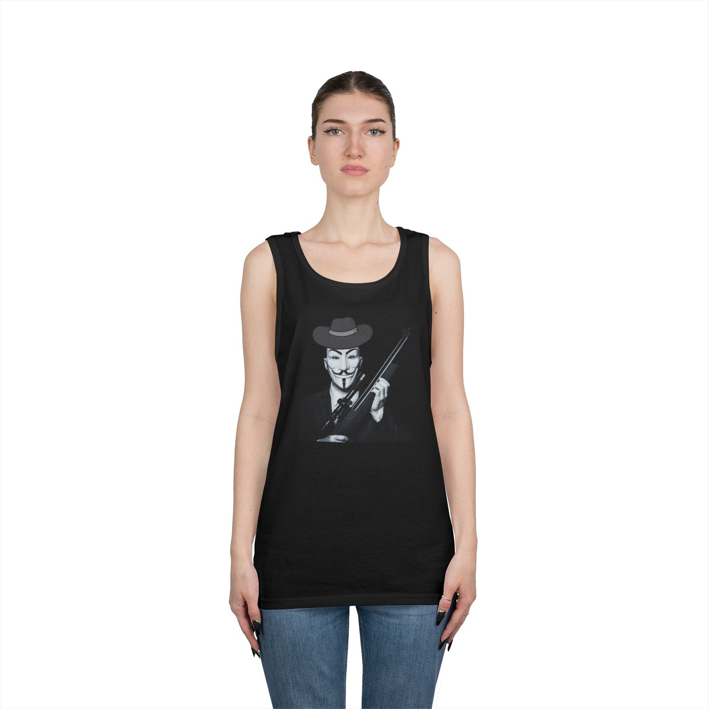 Guy Fawkes Tank Top for Activists – Unisex Heavy Cotton
