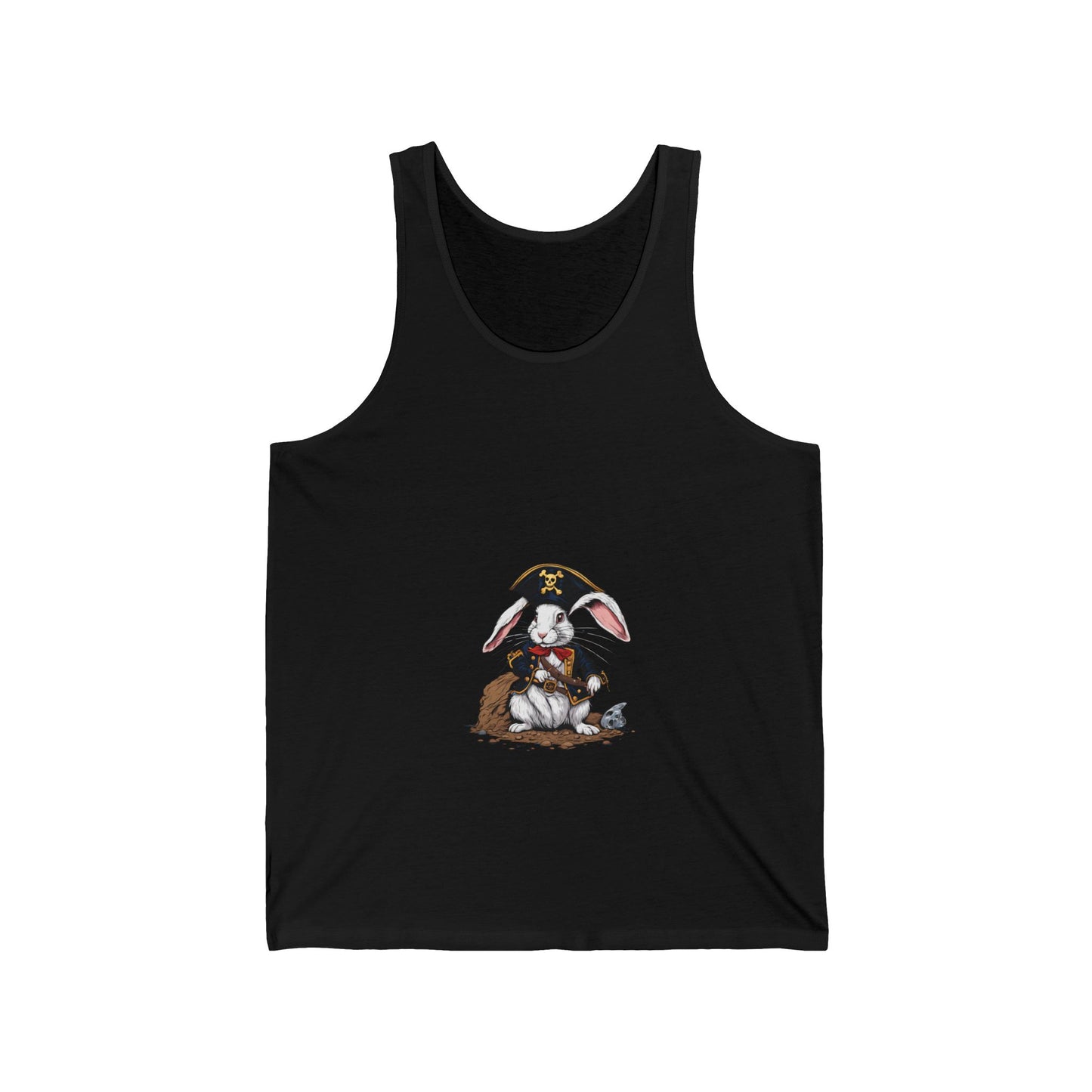 Pirate Bunny Bella Canva Tank, Cute Tank Top, Graphic Tee for Animal Lovers, Funny Gift for Easter, Summer Wardrobe Essential