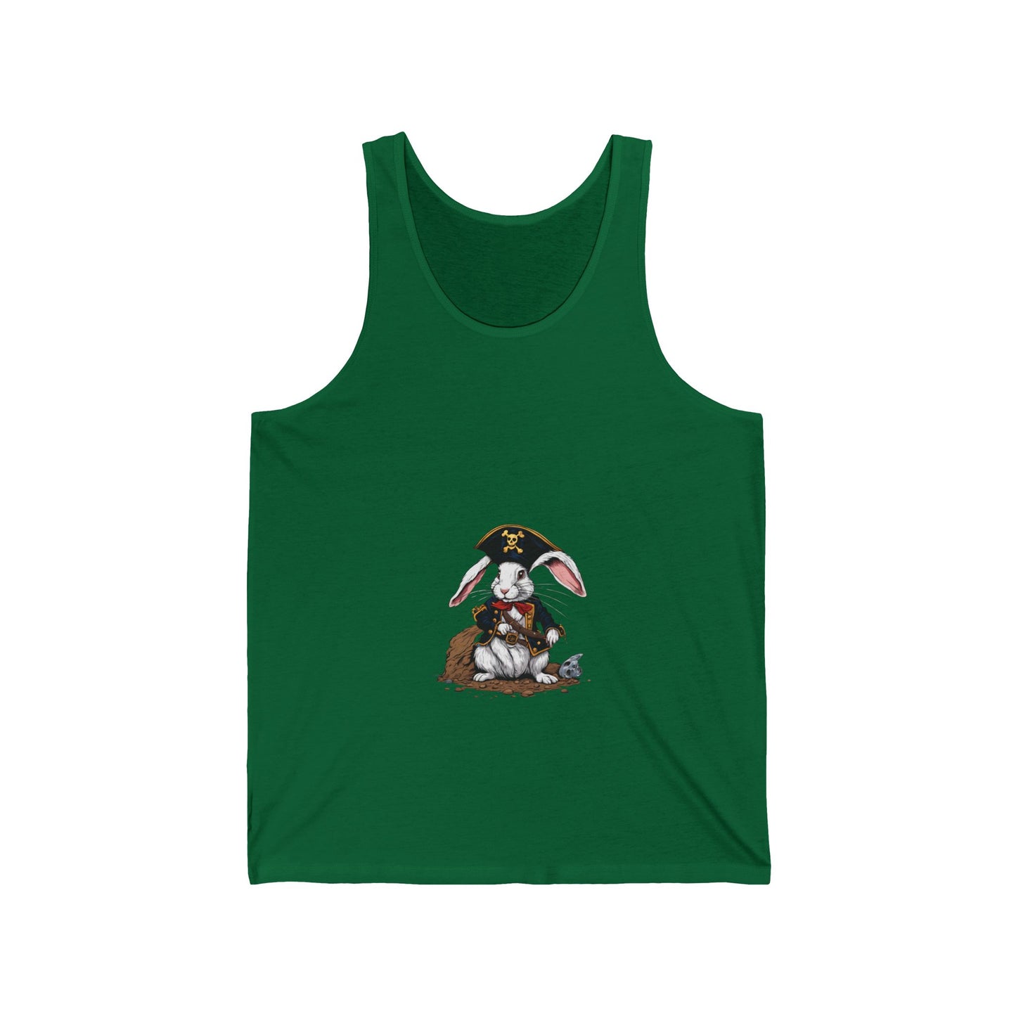 Pirate Bunny Bella Canva Tank, Cute Tank Top, Graphic Tee for Animal Lovers, Funny Gift for Easter, Summer Wardrobe Essential