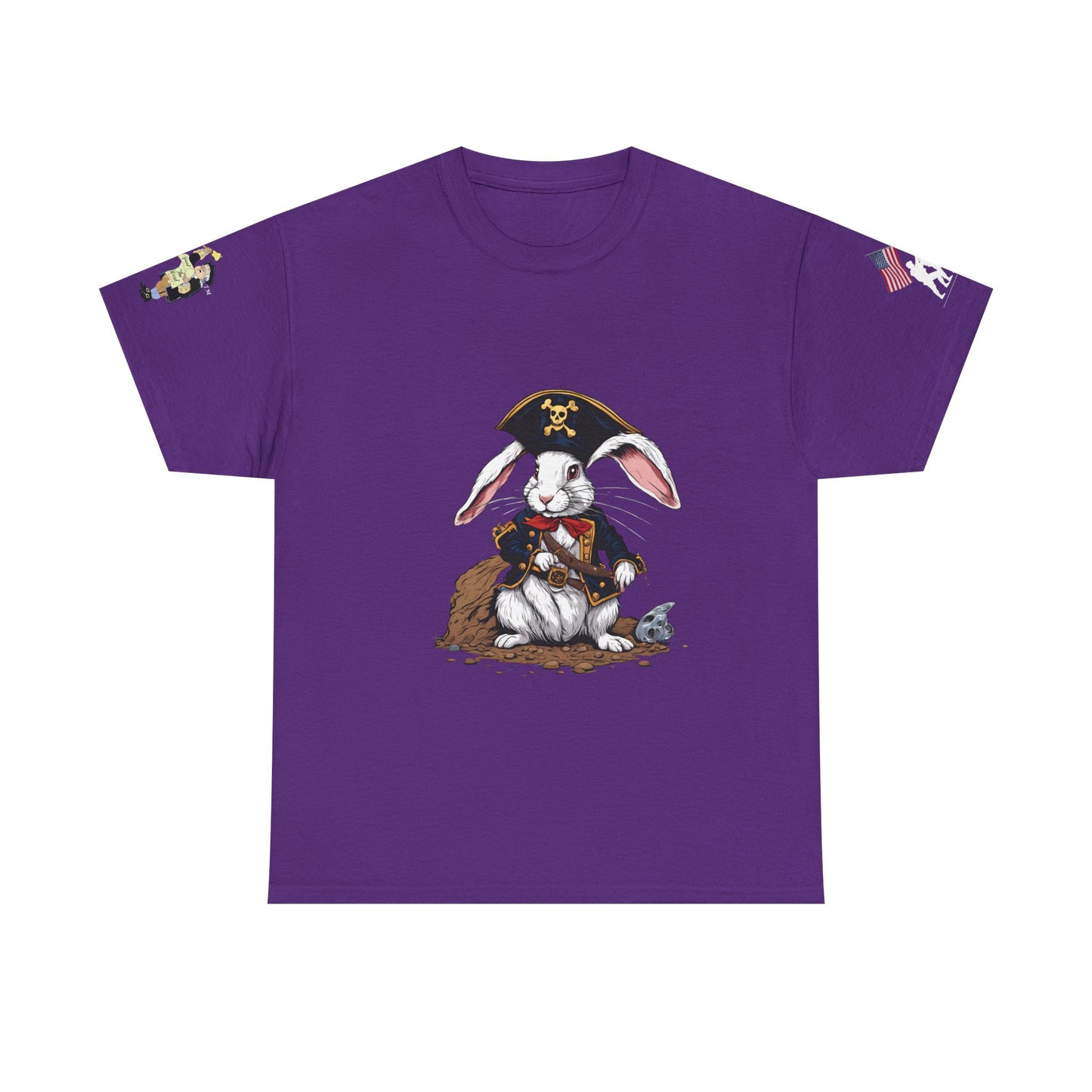 Pirate Bunny Unisex Heavy Cotton Tee - Adventure-Inspired Graphic T-Shirt