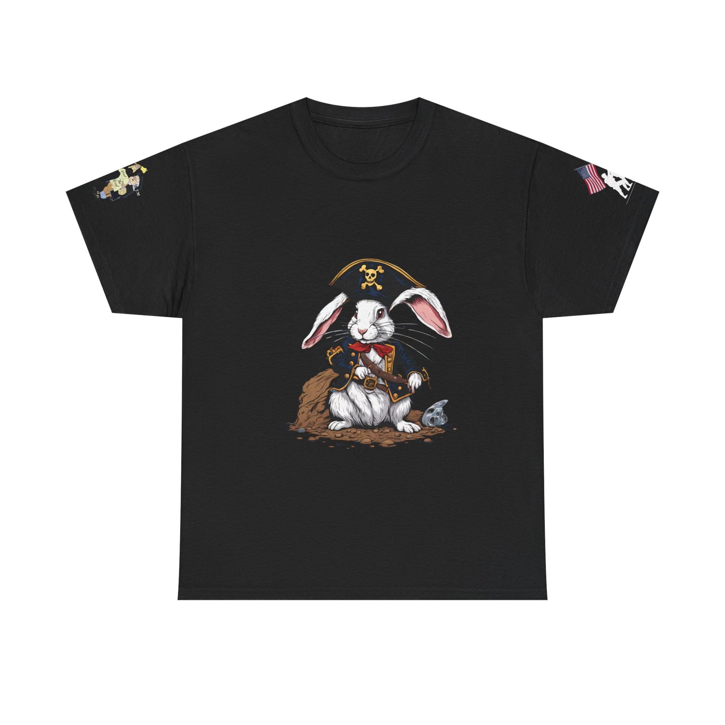 Pirate Bunny Unisex Heavy Cotton Tee - Adventure-Inspired Graphic T-Shirt