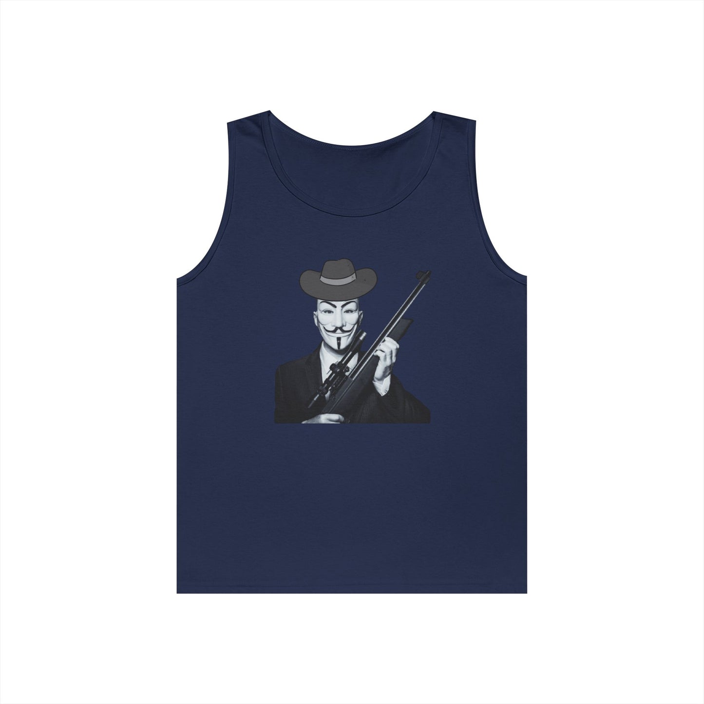 Guy Fawkes Tank Top for Activists – Unisex Heavy Cotton