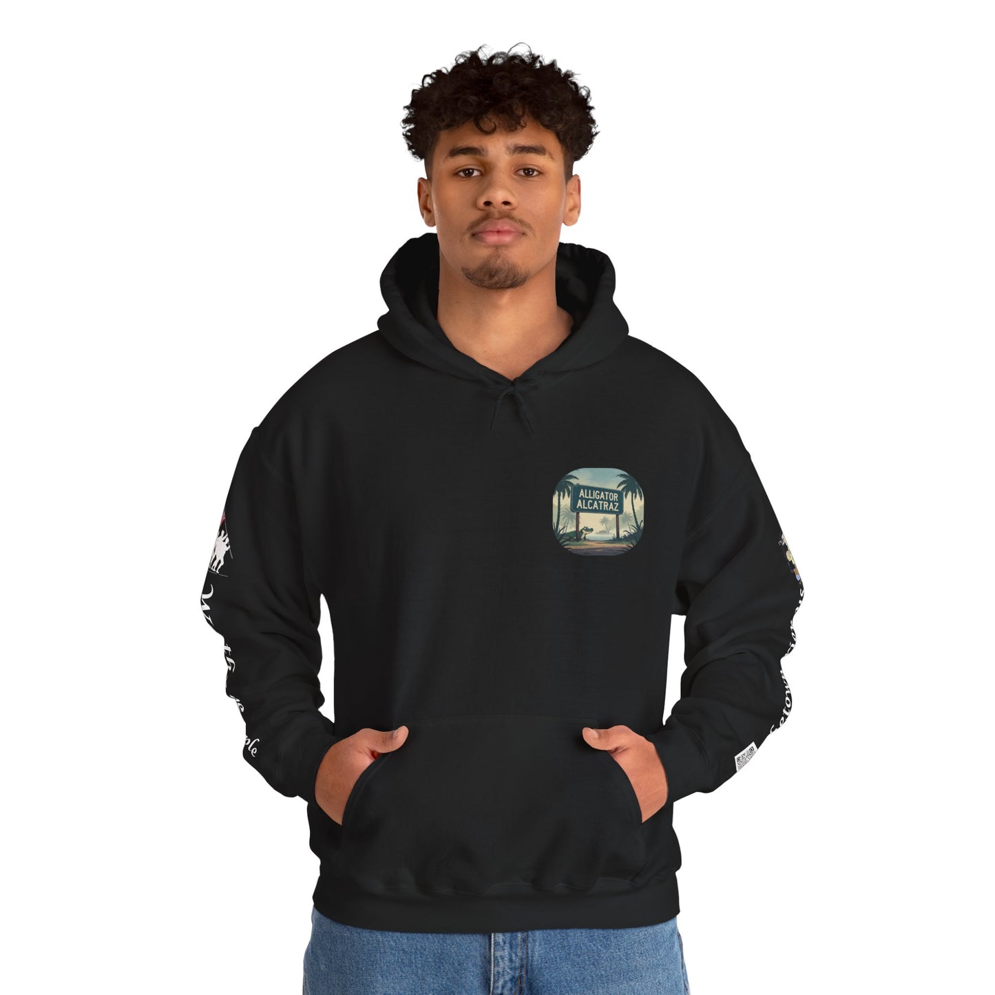 Alligator Alcatraz Hoodie, Cool Streetwear Sweatshirt, Unisex Gift for Him/Her, Casual Lounge Wear, Fun Graphic Hoodie