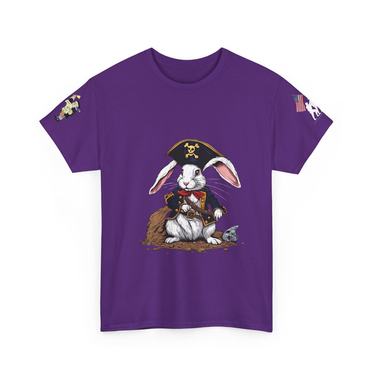 Pirate Bunny Unisex Heavy Cotton Tee - Adventure-Inspired Graphic T-Shirt