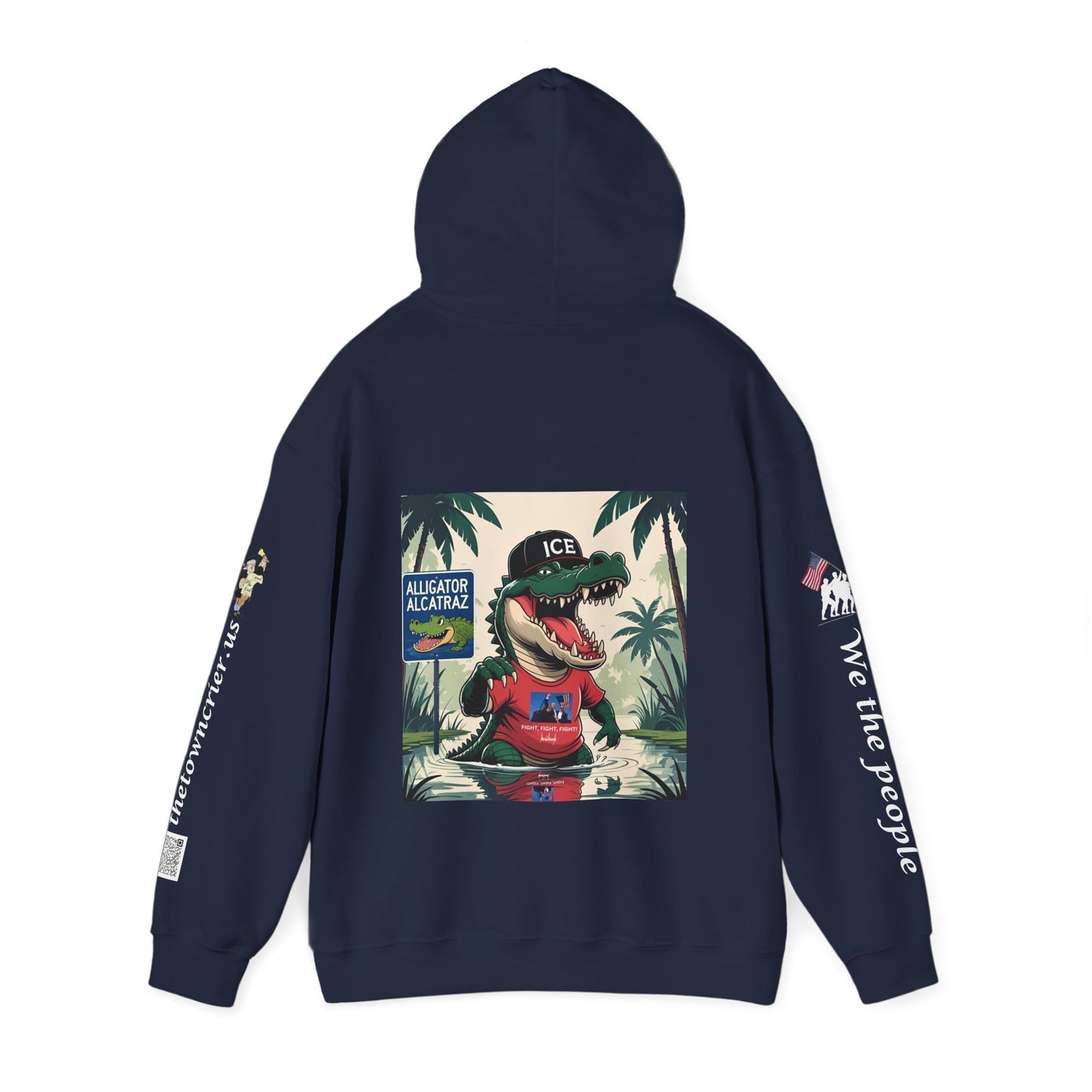 Alligator Alcatraz Hoodie, Cool Streetwear Sweatshirt, Unisex Gift for Him/Her, Casual Lounge Wear, Fun Graphic Hoodie