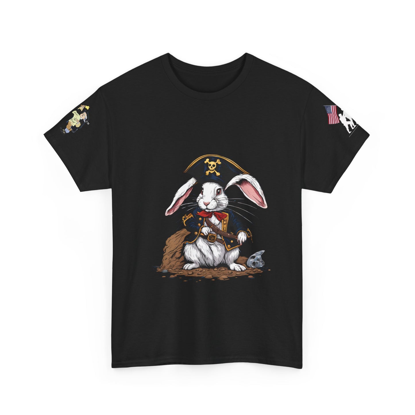 Pirate Bunny Unisex Heavy Cotton Tee - Adventure-Inspired Graphic T-Shirt