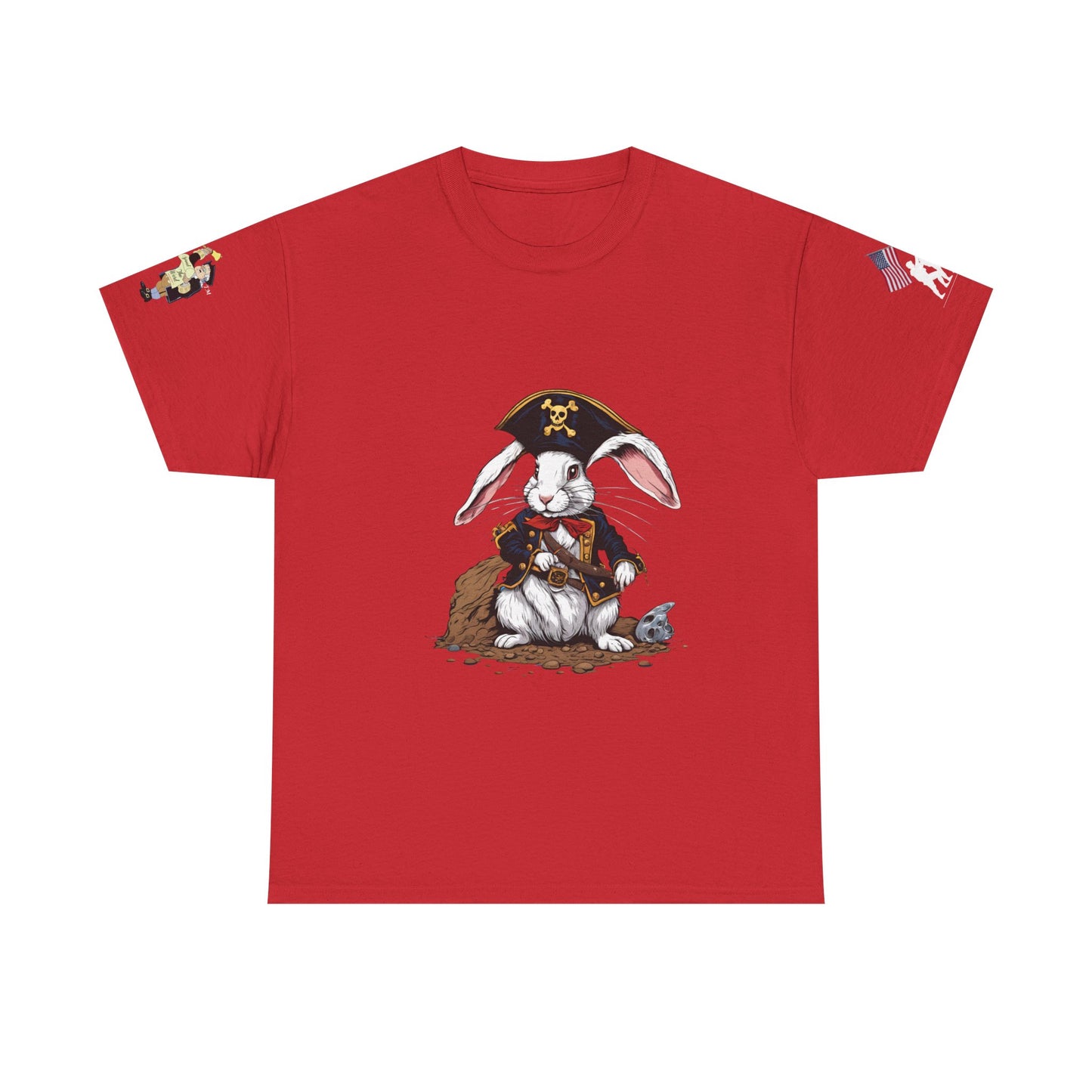 Pirate Bunny Unisex Heavy Cotton Tee - Adventure-Inspired Graphic T-Shirt