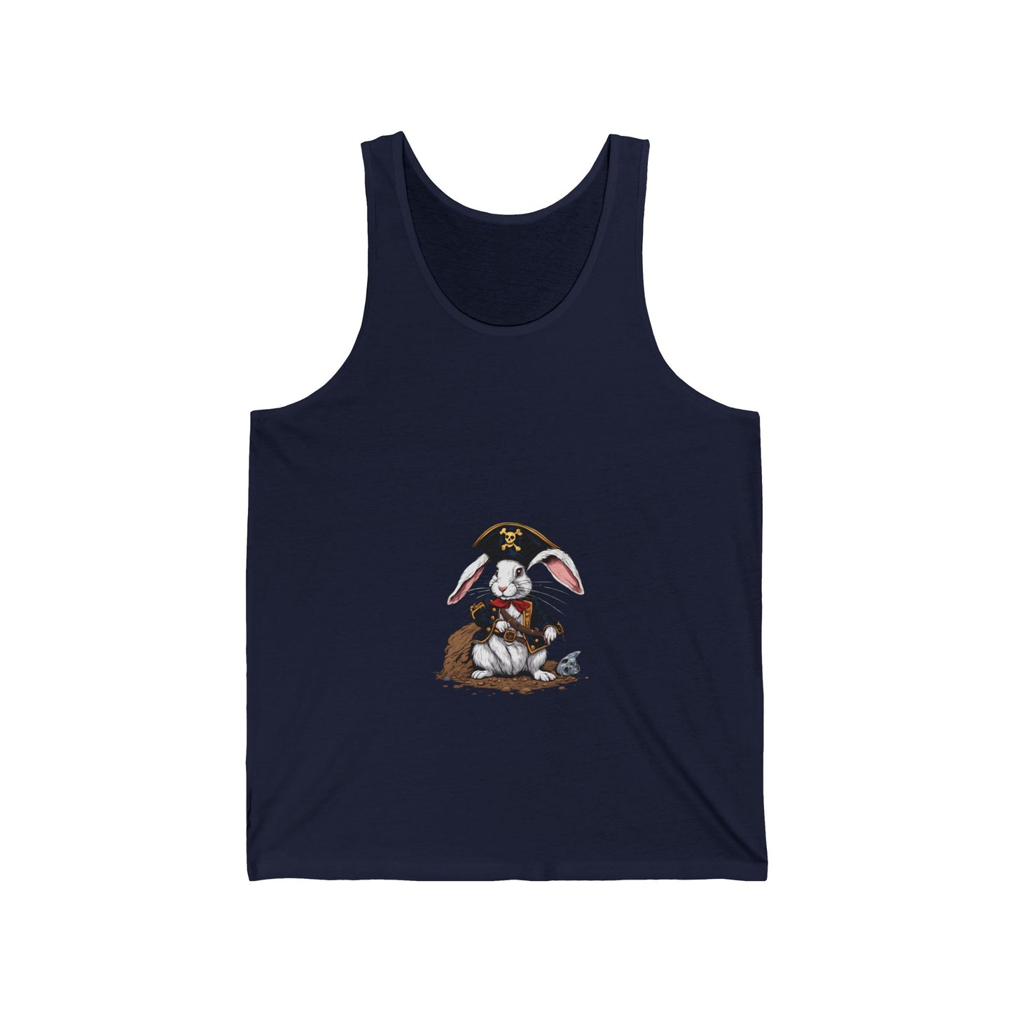 Pirate Bunny Bella Canva Tank, Cute Tank Top, Graphic Tee for Animal Lovers, Funny Gift for Easter, Summer Wardrobe Essential
