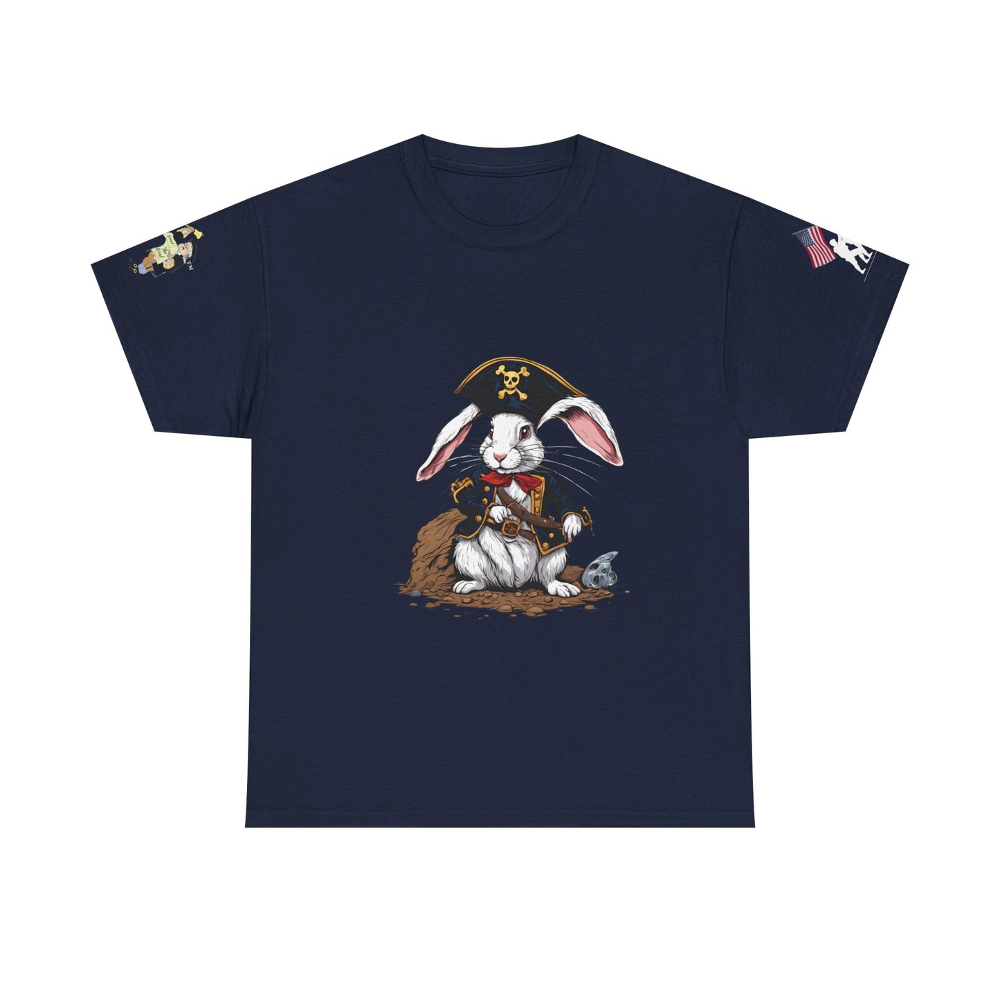Pirate Bunny Unisex Heavy Cotton Tee - Adventure-Inspired Graphic T-Shirt