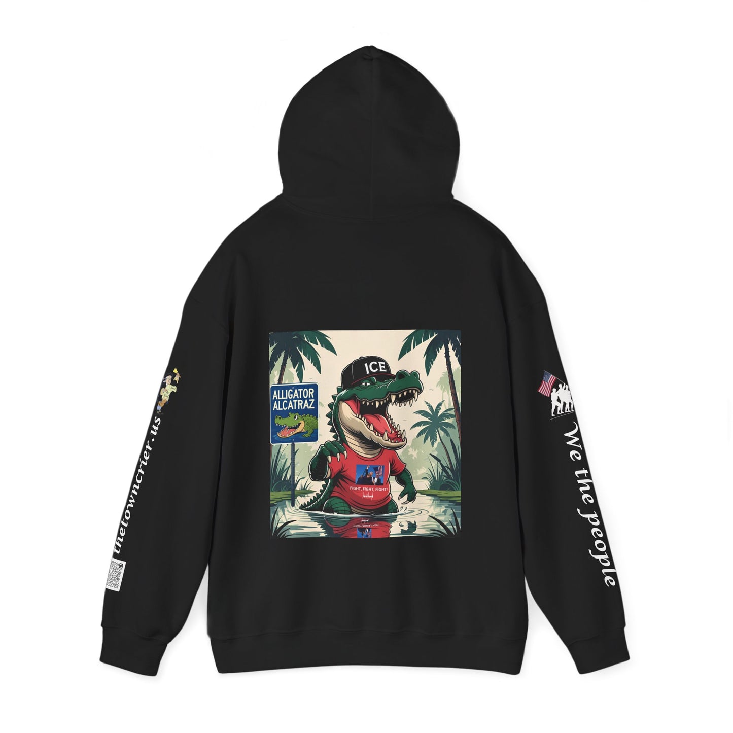 Alligator Alcatraz Hoodie, Cool Streetwear Sweatshirt, Unisex Gift for Him/Her, Casual Lounge Wear, Fun Graphic Hoodie