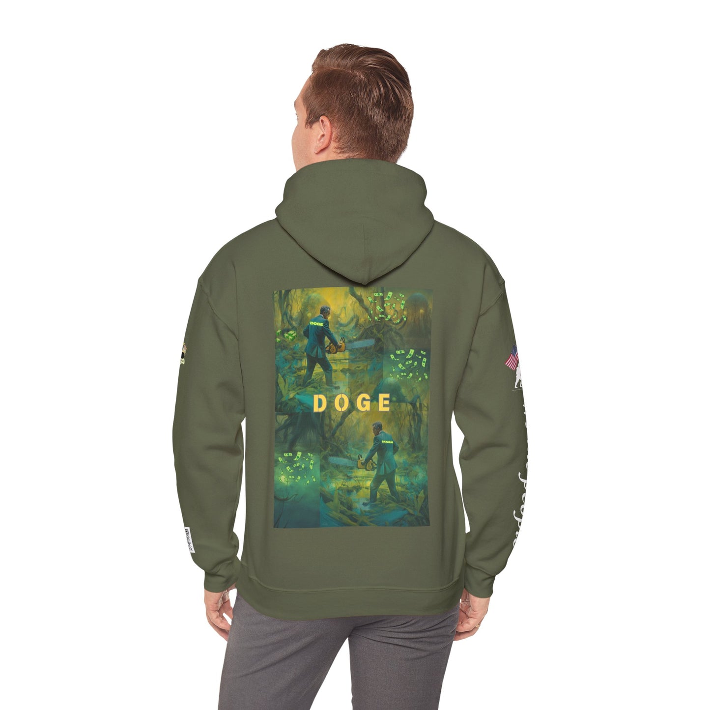 DOGE PANIC MONEY IN DC! Unisex Heavy Blend™ Hooded Sweatshirt