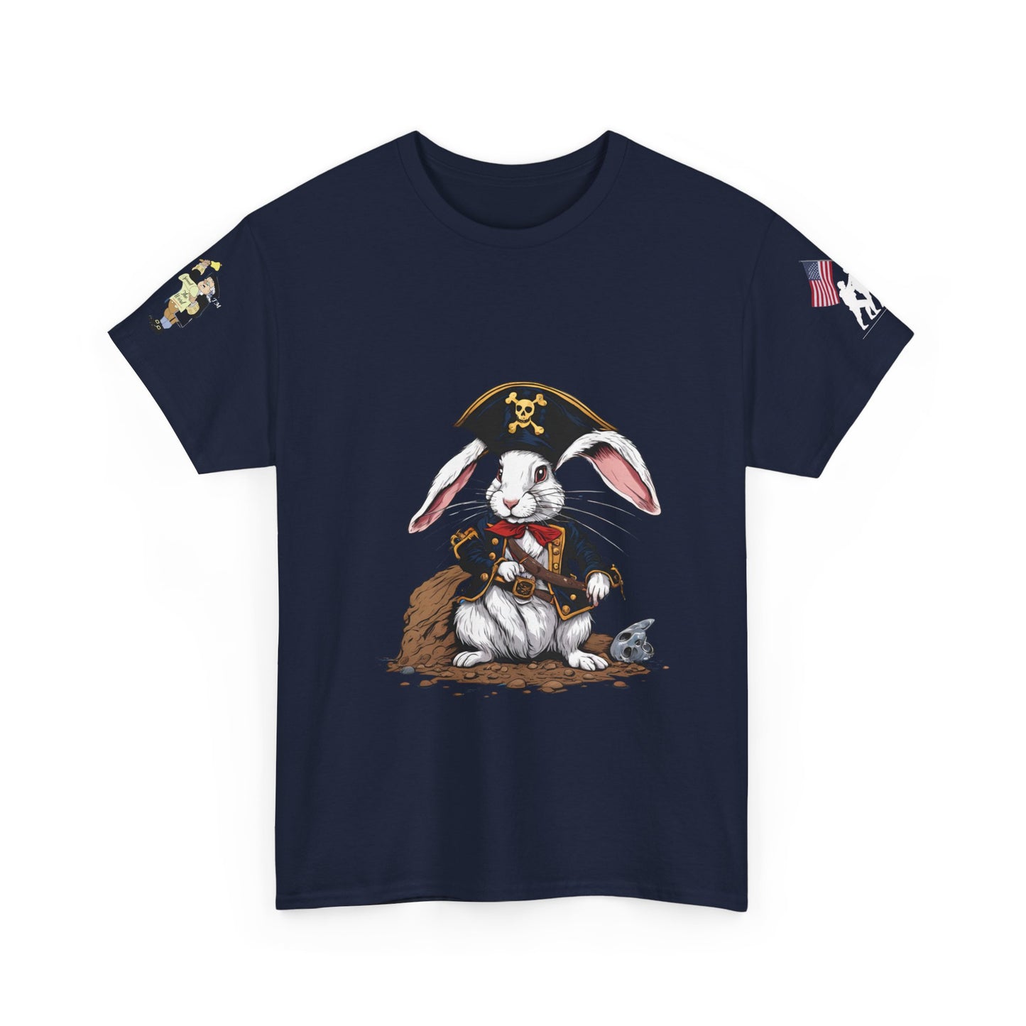Pirate Bunny Unisex Heavy Cotton Tee - Adventure-Inspired Graphic T-Shirt