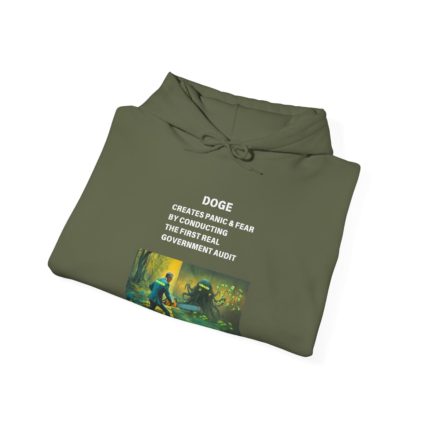 DOGE PANIC MONEY IN DC! Unisex Heavy Blend™ Hooded Sweatshirt