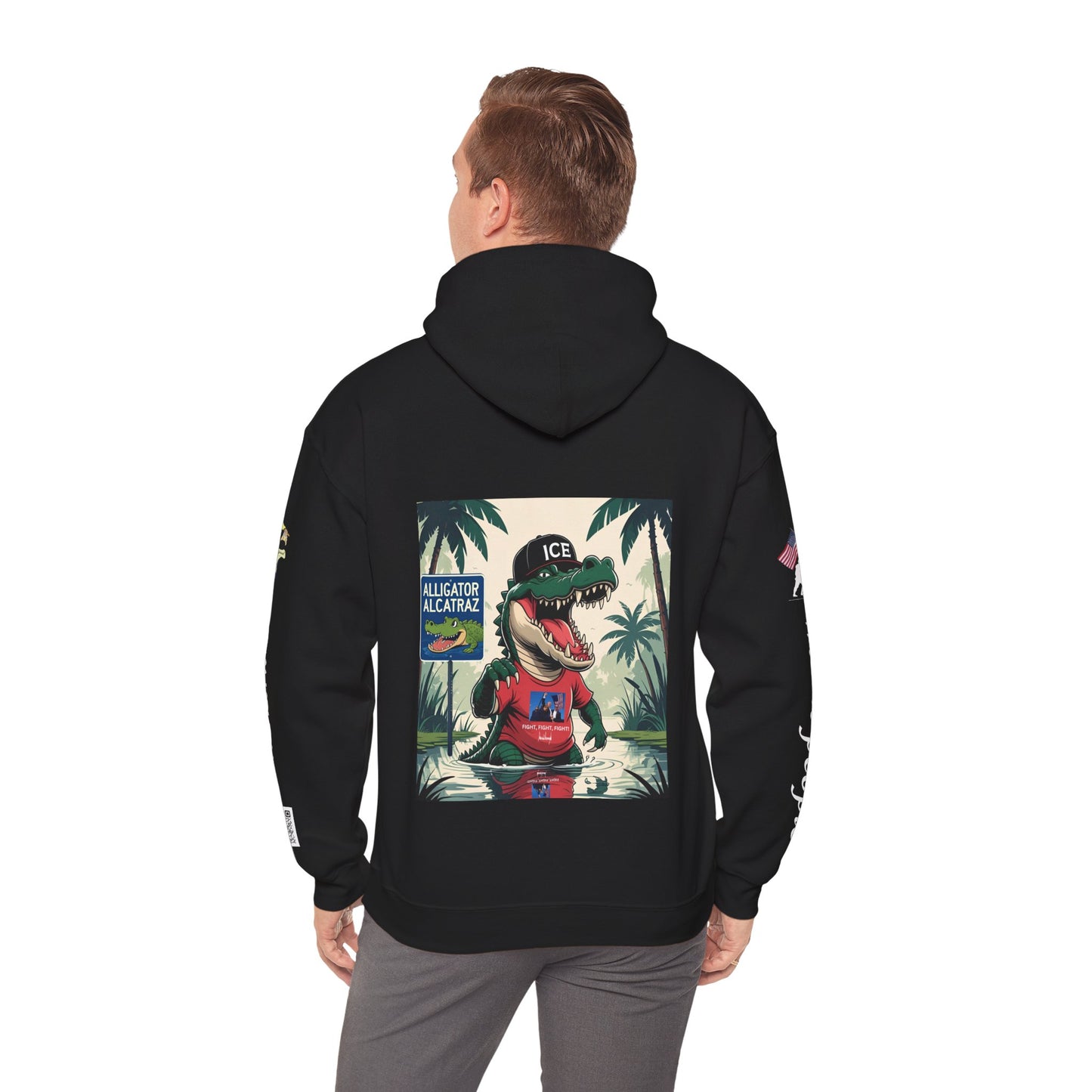 Alligator Alcatraz Hoodie, Cool Streetwear Sweatshirt, Unisex Gift for Him/Her, Casual Lounge Wear, Fun Graphic Hoodie