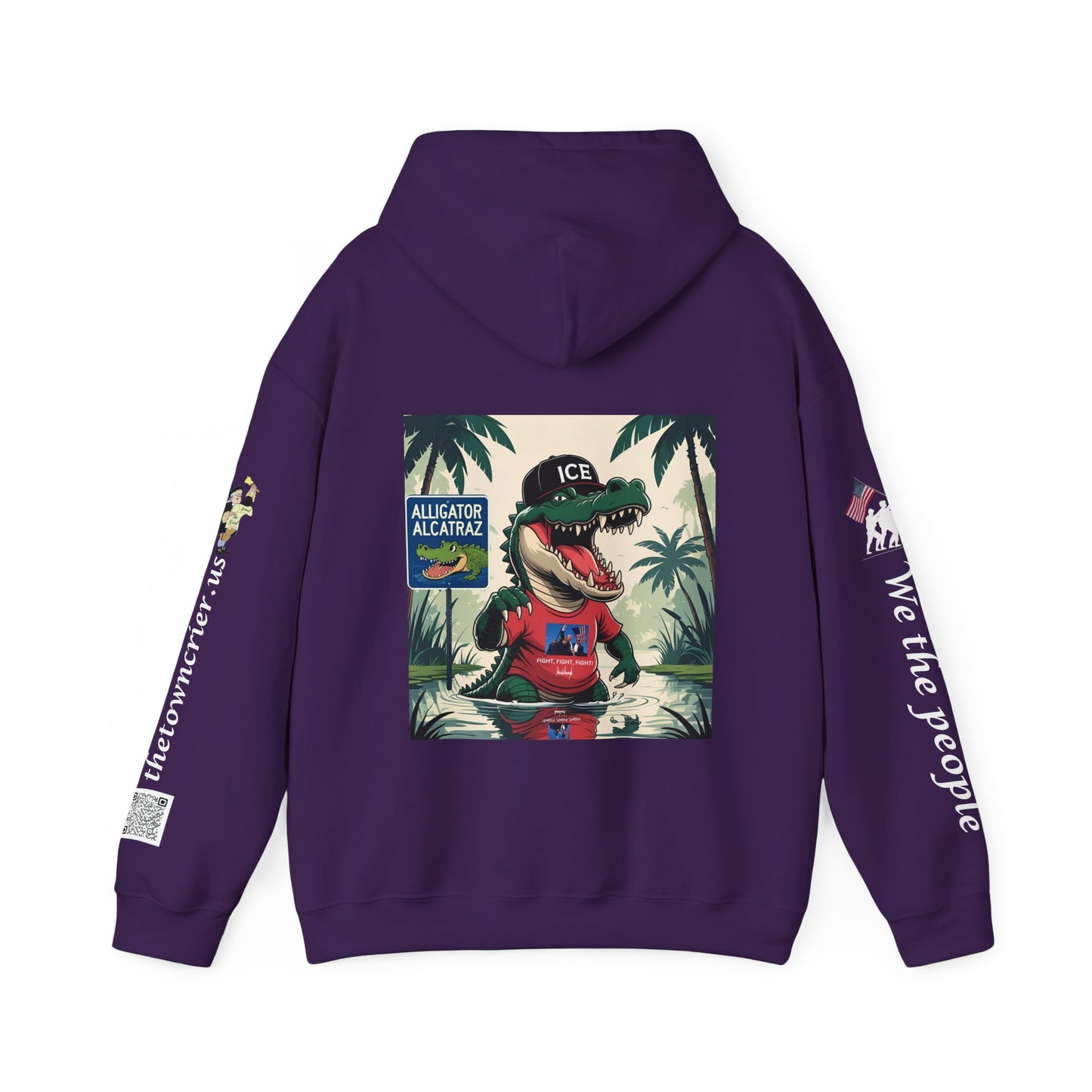 Alligator Alcatraz Hoodie, Cool Streetwear Sweatshirt, Unisex Gift for Him/Her, Casual Lounge Wear, Fun Graphic Hoodie