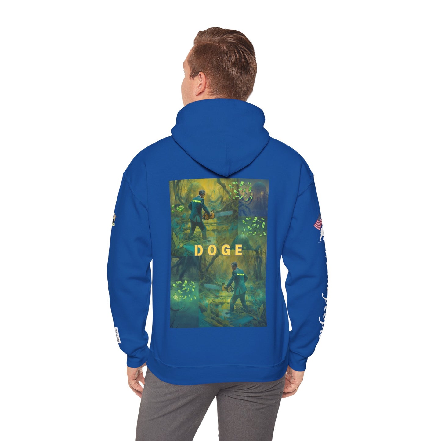 DOGE PANIC MONEY IN DC! Unisex Heavy Blend™ Hooded Sweatshirt