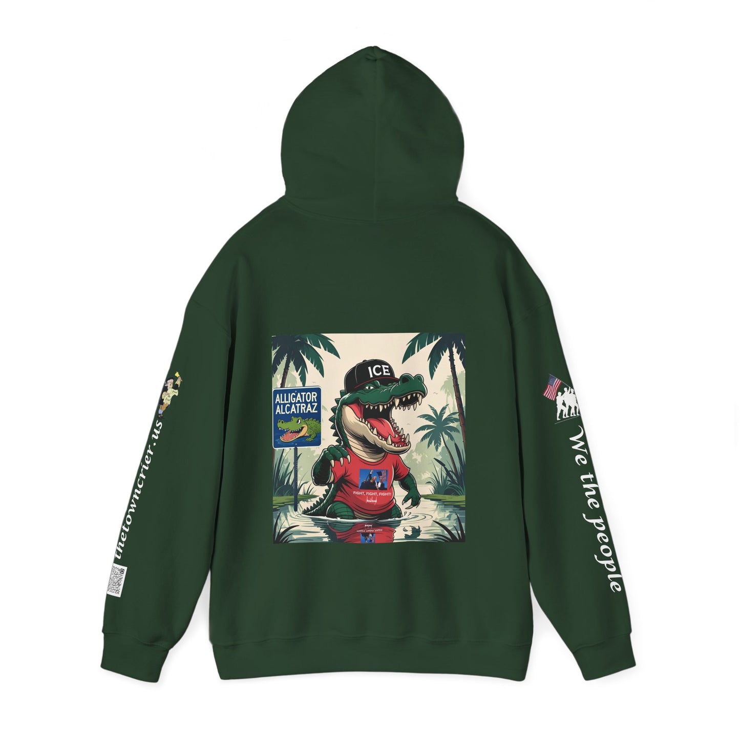 Alligator Alcatraz Hoodie, Cool Streetwear Sweatshirt, Unisex Gift for Him/Her, Casual Lounge Wear, Fun Graphic Hoodie
