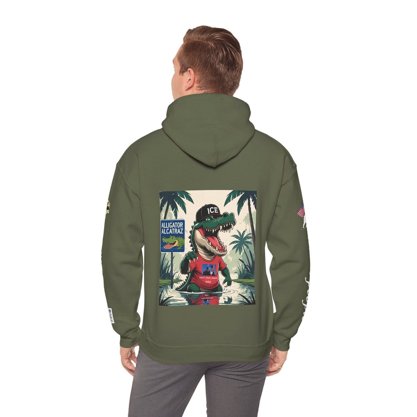 Alligator Alcatraz Hoodie, Cool Streetwear Sweatshirt, Unisex Gift for Him/Her, Casual Lounge Wear, Fun Graphic Hoodie
