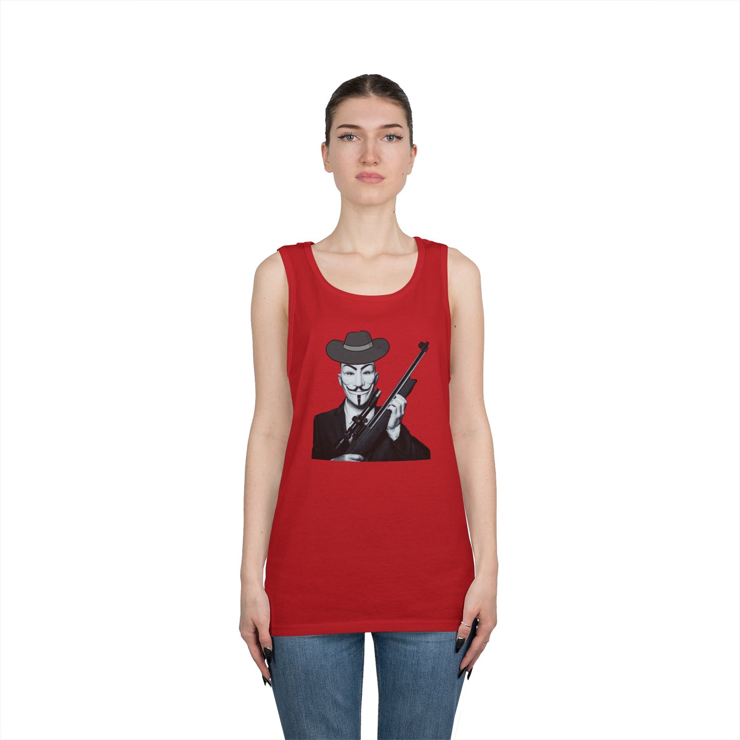 Guy Fawkes Tank Top for Activists – Unisex Heavy Cotton