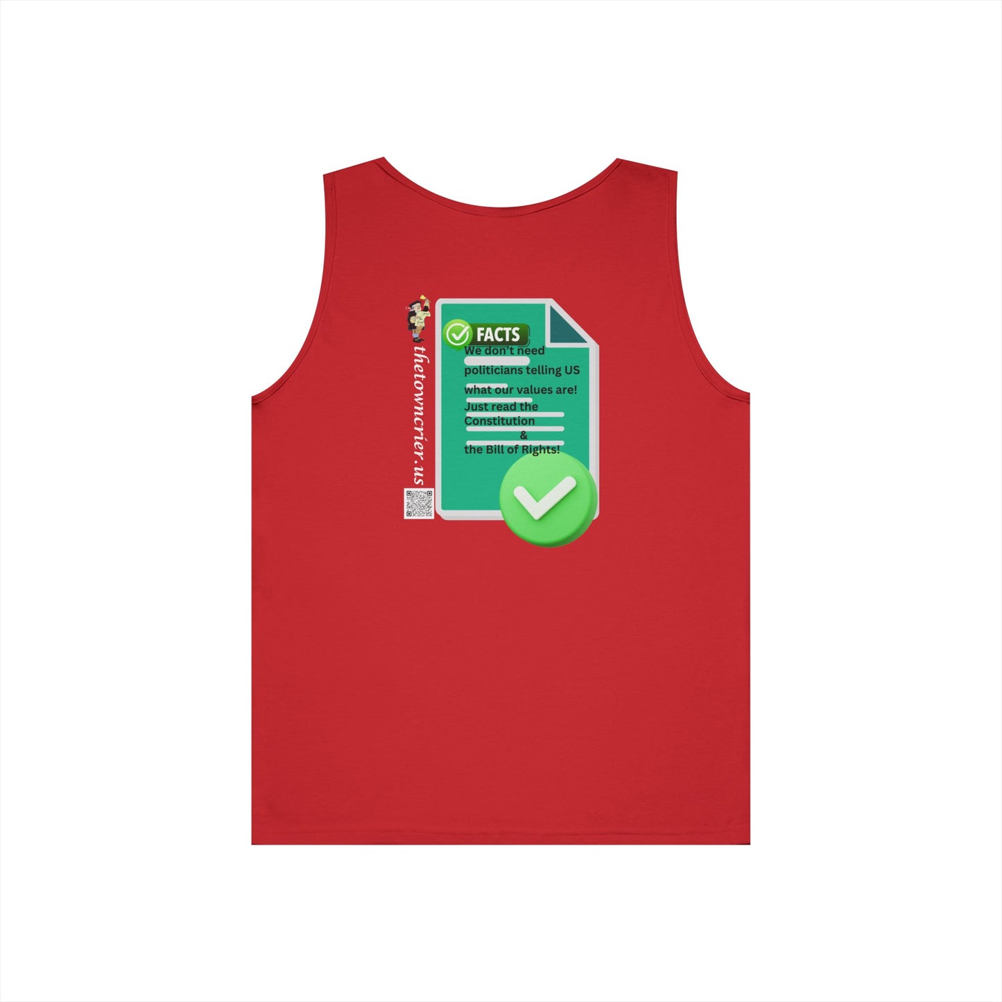 Fact Check This! Unisex Heavy Cotton Tank Top - Eco-Friendly Facts Design