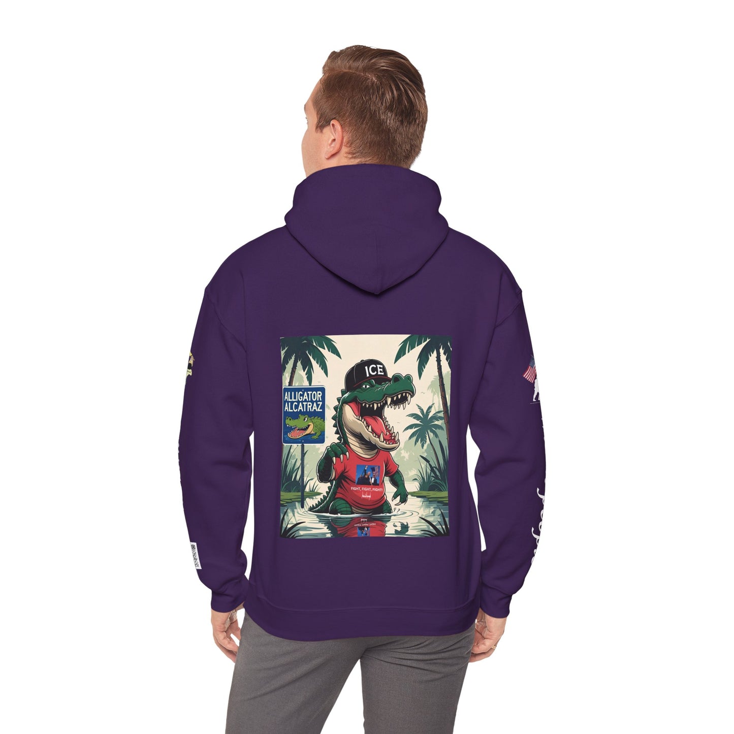Alligator Alcatraz Hoodie, Cool Streetwear Sweatshirt, Unisex Gift for Him/Her, Casual Lounge Wear, Fun Graphic Hoodie