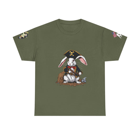 Pirate Bunny Unisex Heavy Cotton Tee - Adventure-Inspired Graphic T-Shirt