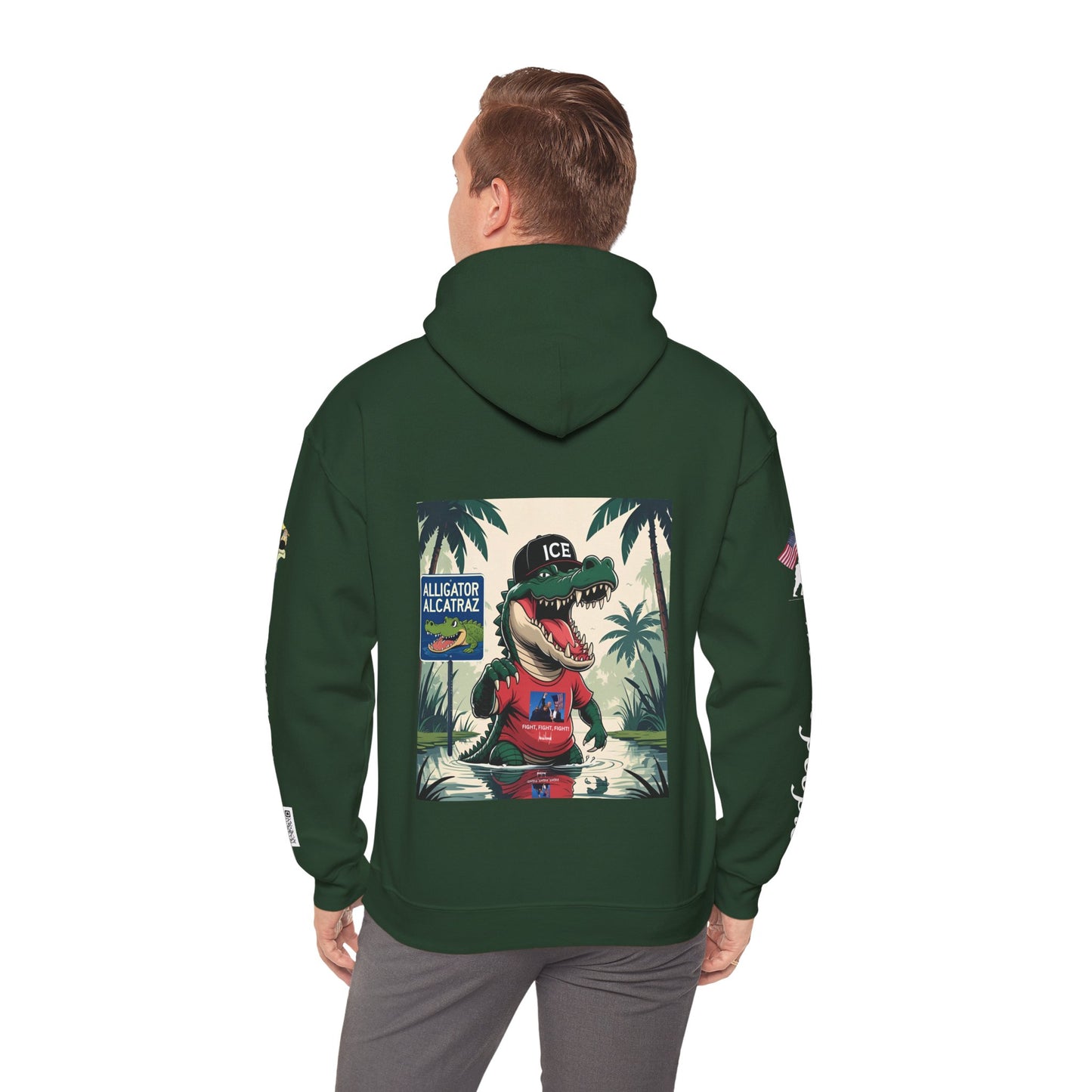 Alligator Alcatraz Hoodie, Cool Streetwear Sweatshirt, Unisex Gift for Him/Her, Casual Lounge Wear, Fun Graphic Hoodie