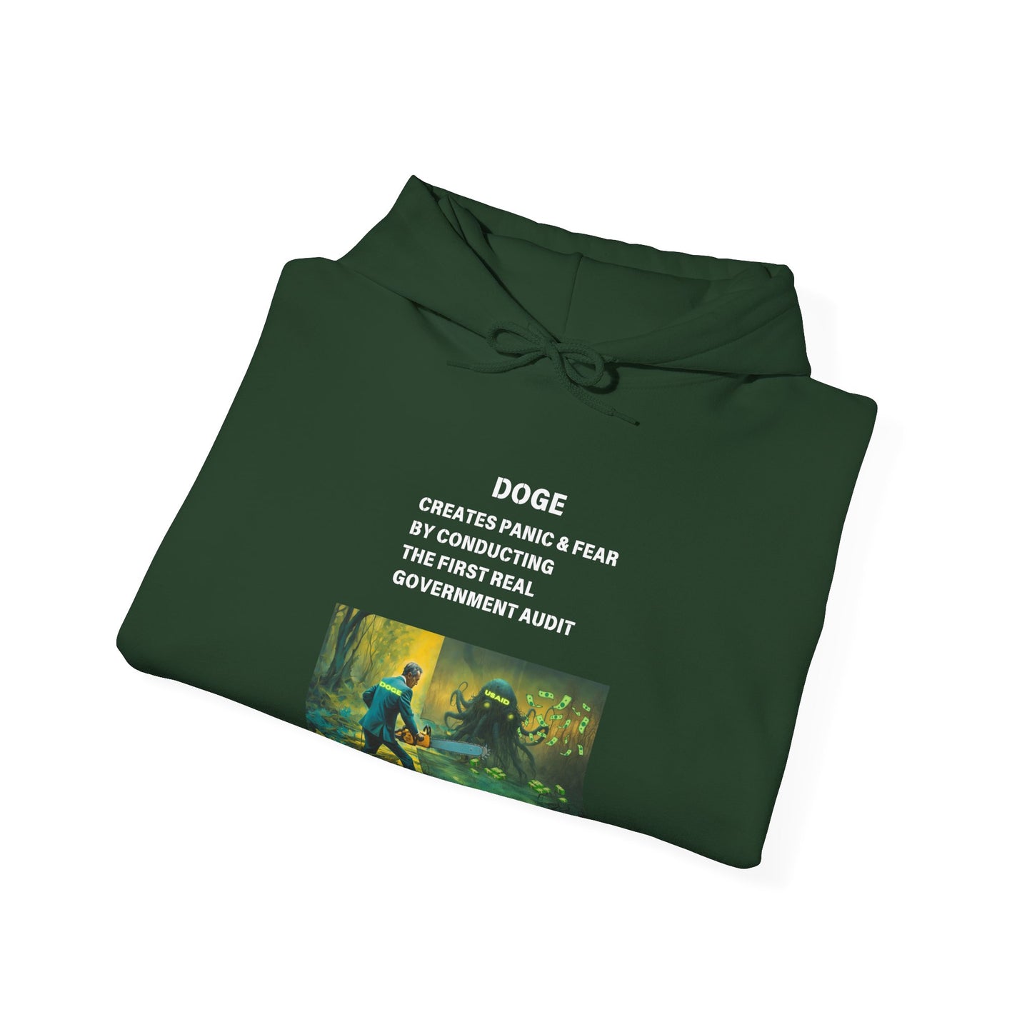 DOGE PANIC MONEY IN DC! Unisex Heavy Blend™ Hooded Sweatshirt
