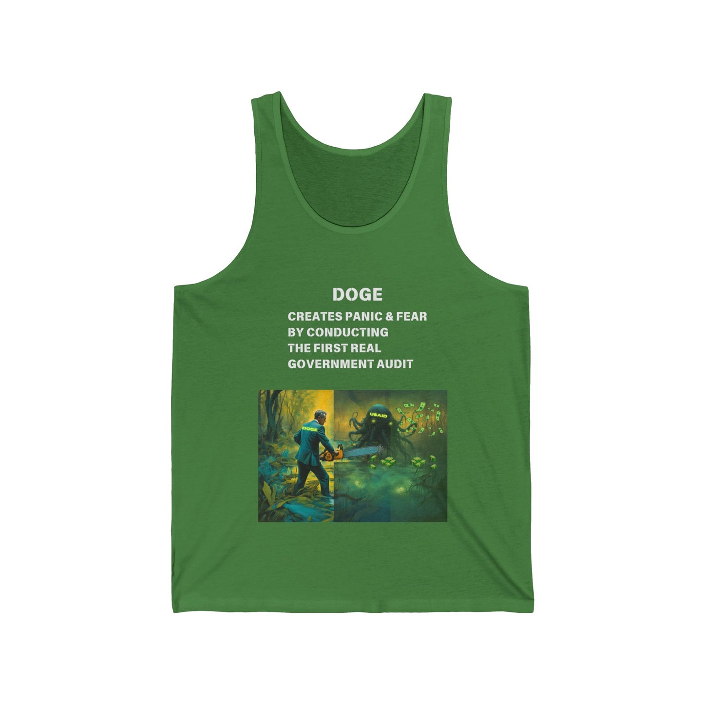 DOGE Panic in DC Bella Canvas Tank | Funny Graphic Tank Top, Summer Fashion, Meme Apparel, Gift for Doge Fans, Casual Wear