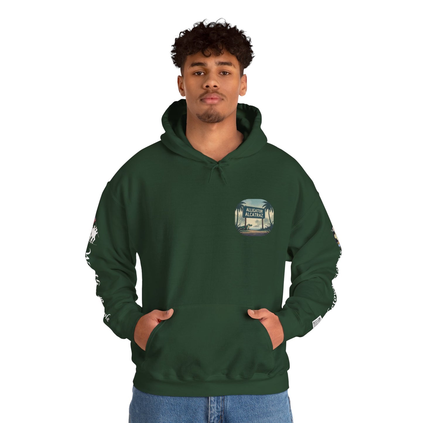 Alligator Alcatraz Hoodie, Cool Streetwear Sweatshirt, Unisex Gift for Him/Her, Casual Lounge Wear, Fun Graphic Hoodie