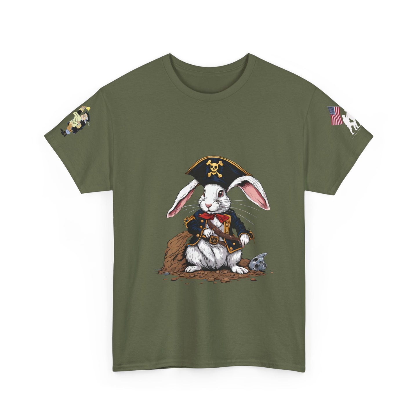Pirate Bunny Unisex Heavy Cotton Tee - Adventure-Inspired Graphic T-Shirt