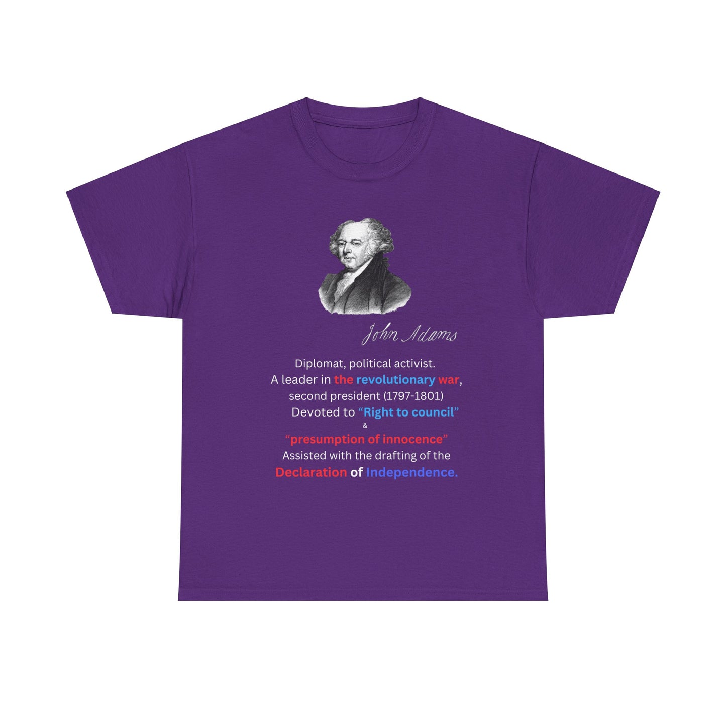John Adams Unisex Heavy Cotton Tee