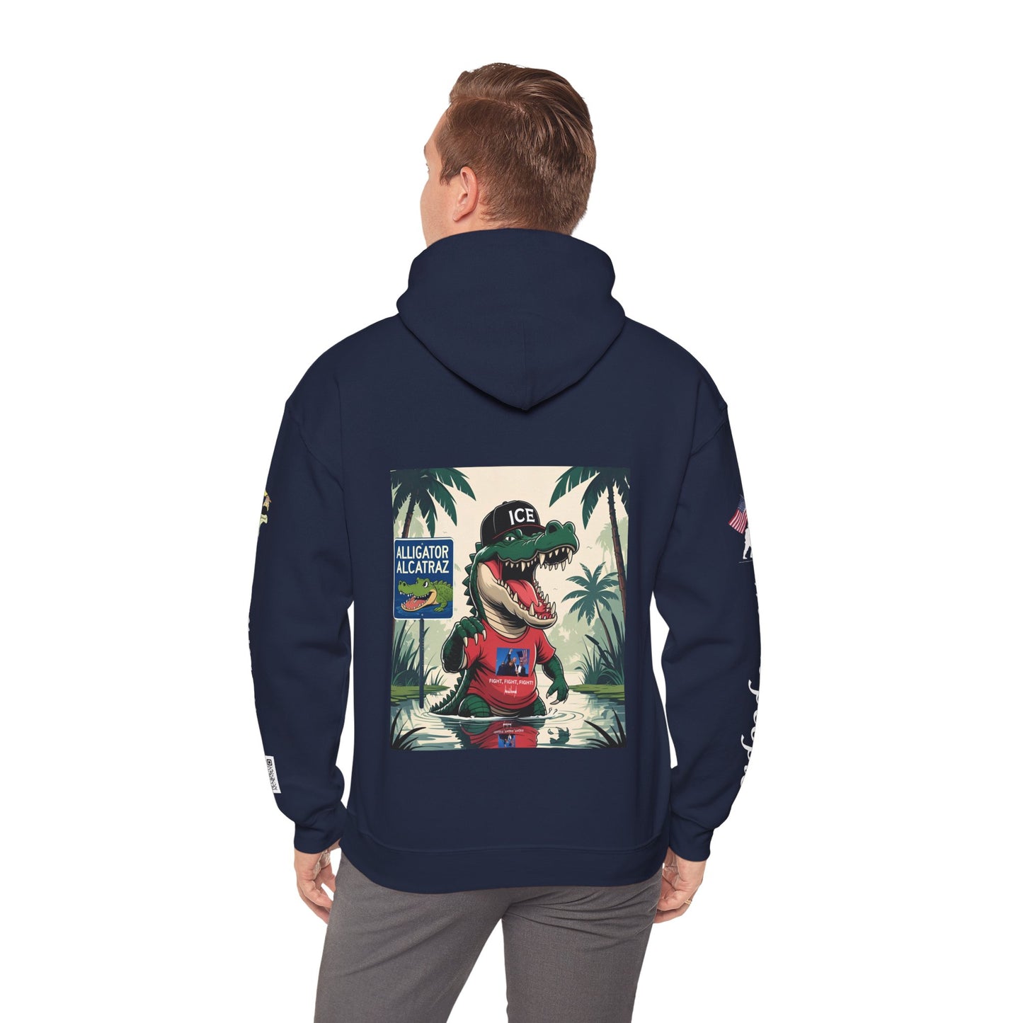 Alligator Alcatraz Hoodie, Cool Streetwear Sweatshirt, Unisex Gift for Him/Her, Casual Lounge Wear, Fun Graphic Hoodie