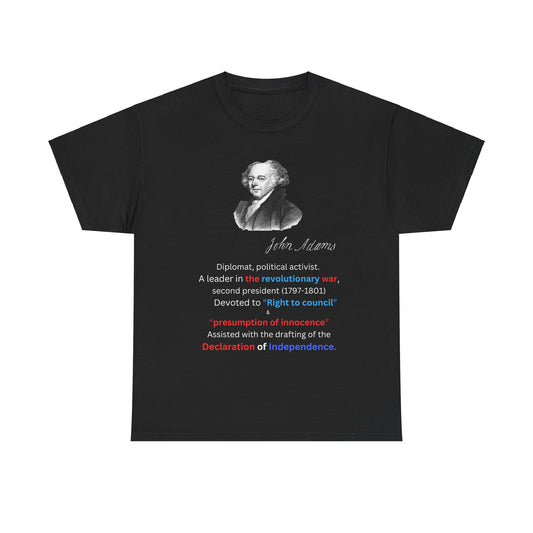 John Adams Unisex Heavy Cotton Tee
