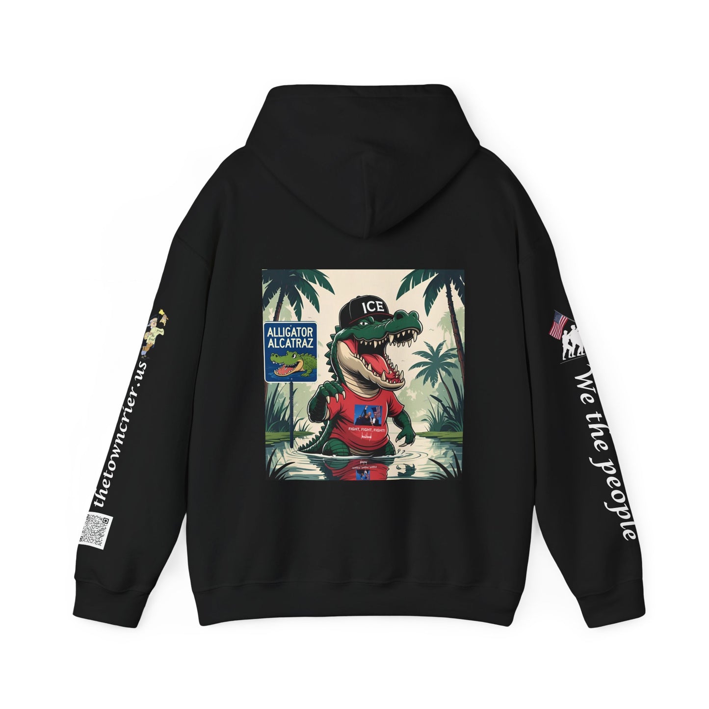 Alligator Alcatraz Hoodie, Cool Streetwear Sweatshirt, Unisex Gift for Him/Her, Casual Lounge Wear, Fun Graphic Hoodie