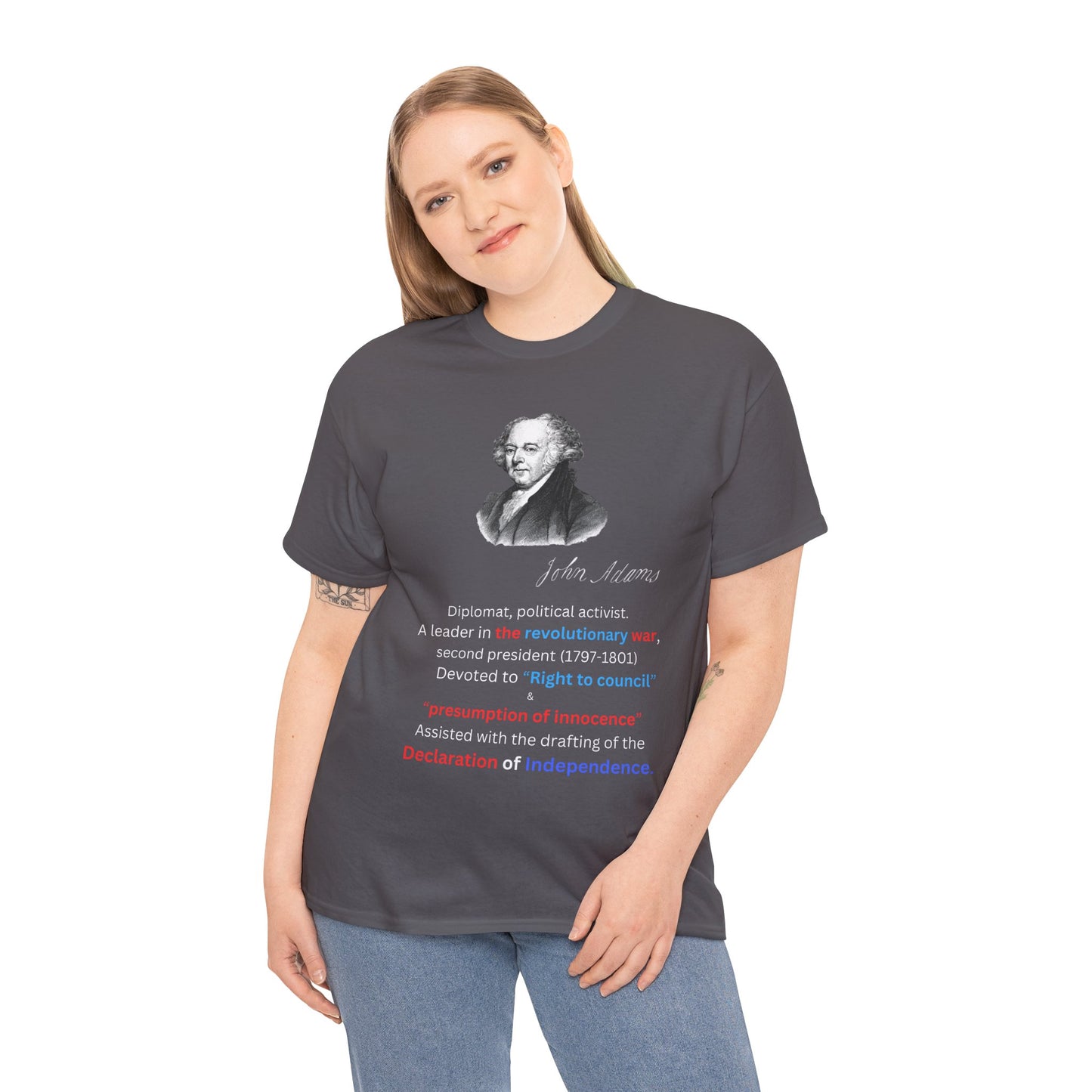 John Adams Unisex Heavy Cotton Tee