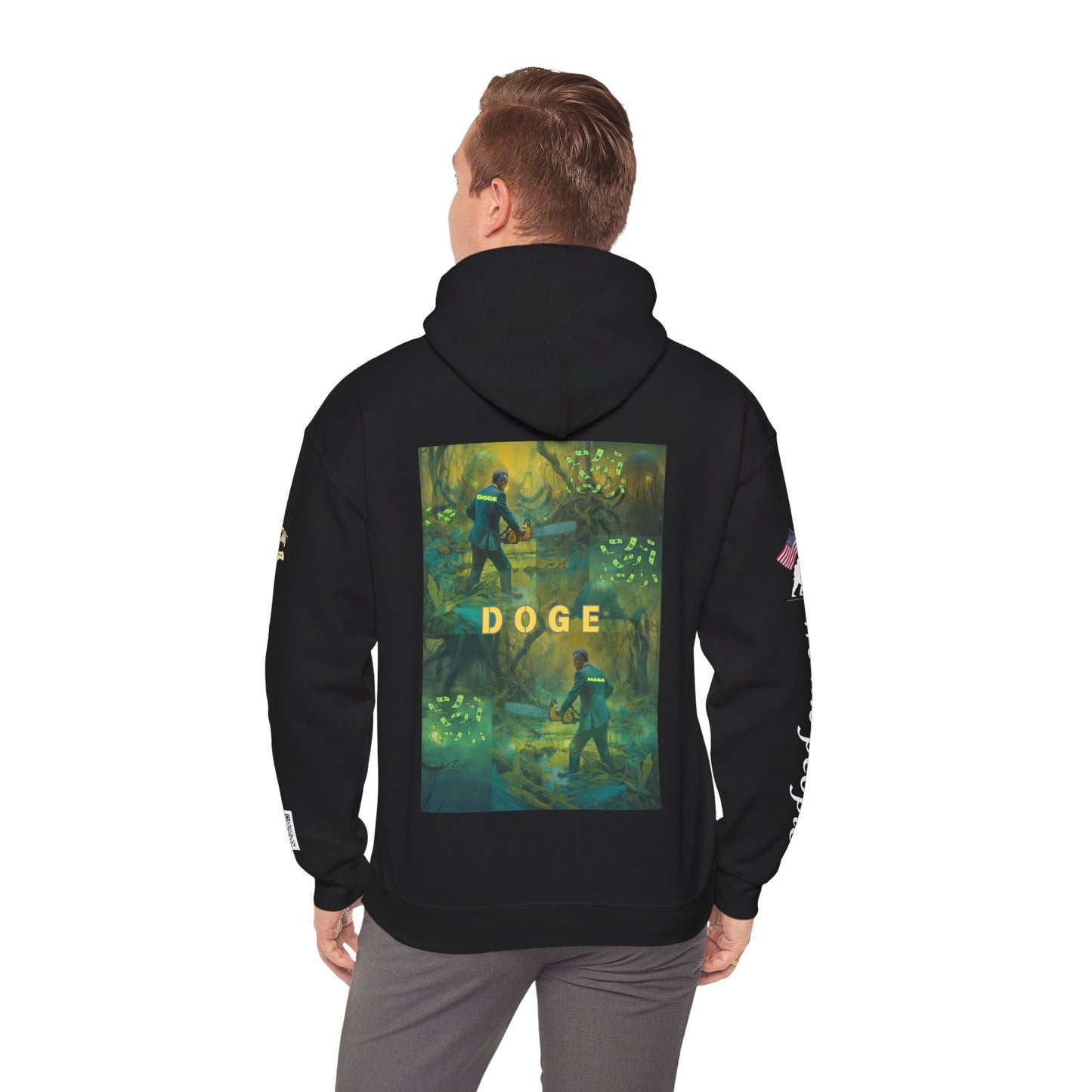 DOGE PANIC MONEY IN DC! Unisex Heavy Blend™ Hooded Sweatshirt